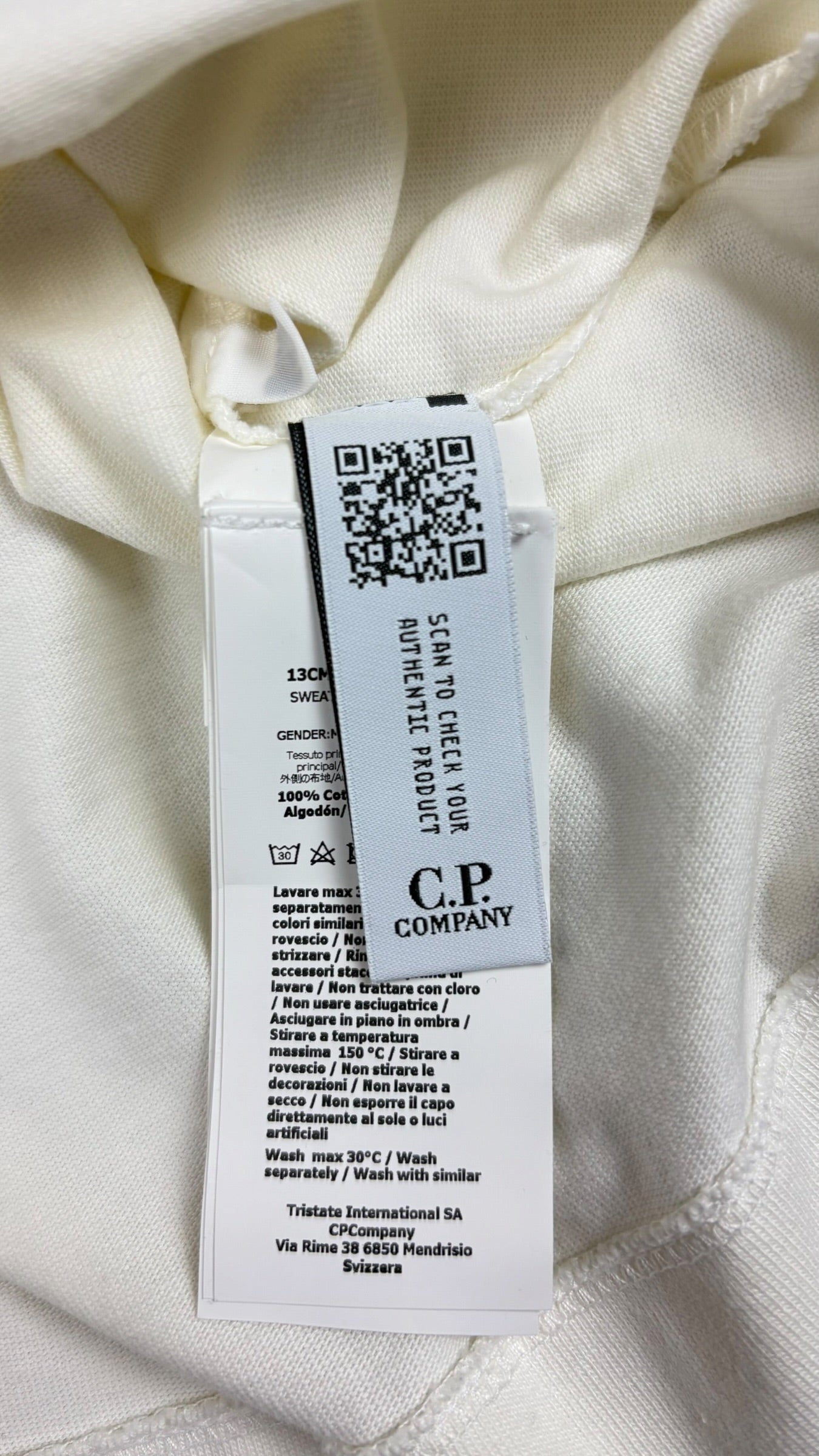 Veste C.P Company crème taille XS - Logo et étiquette