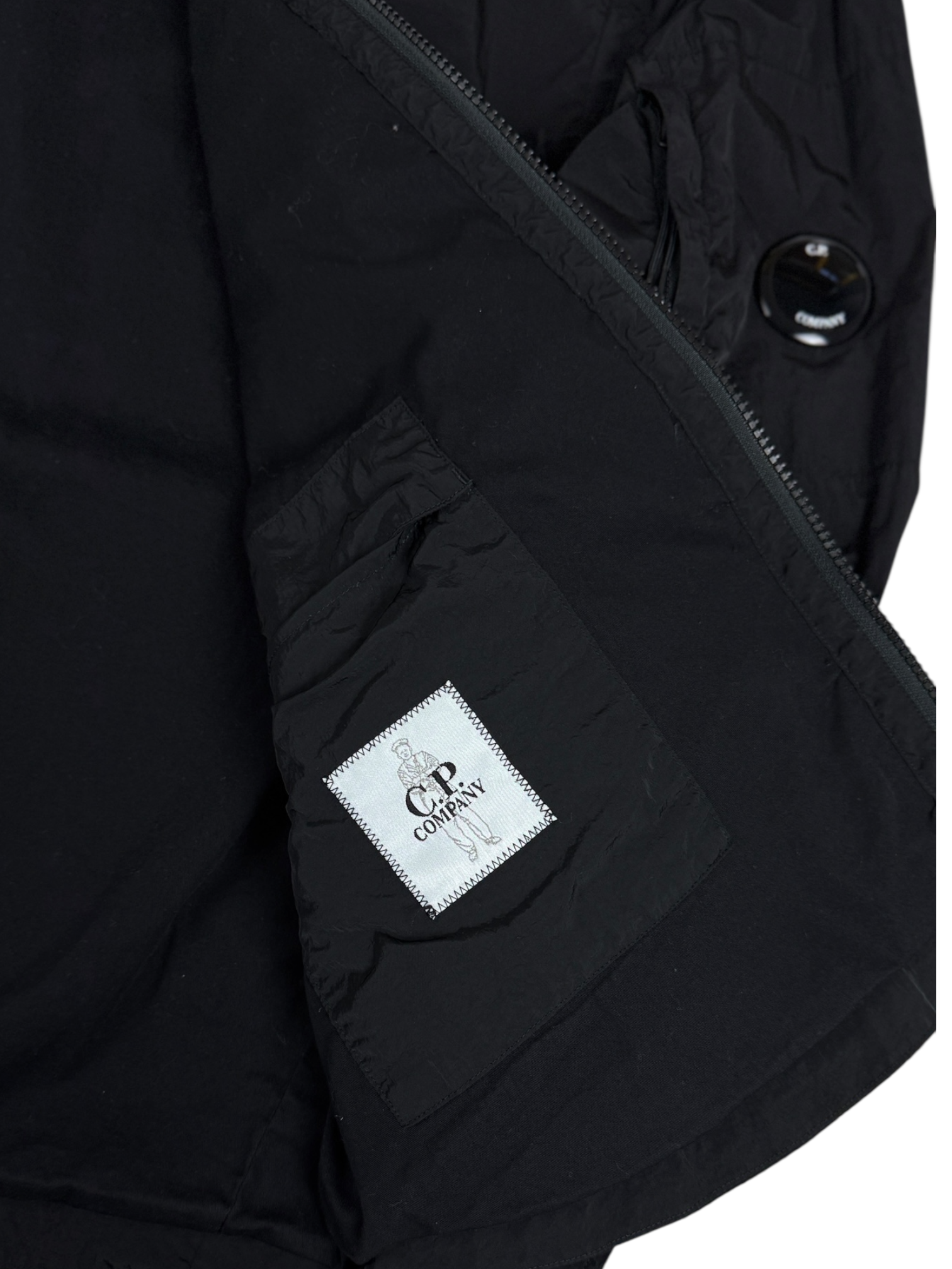 Veste C.P Company noir taille L - Logo et étiquette
