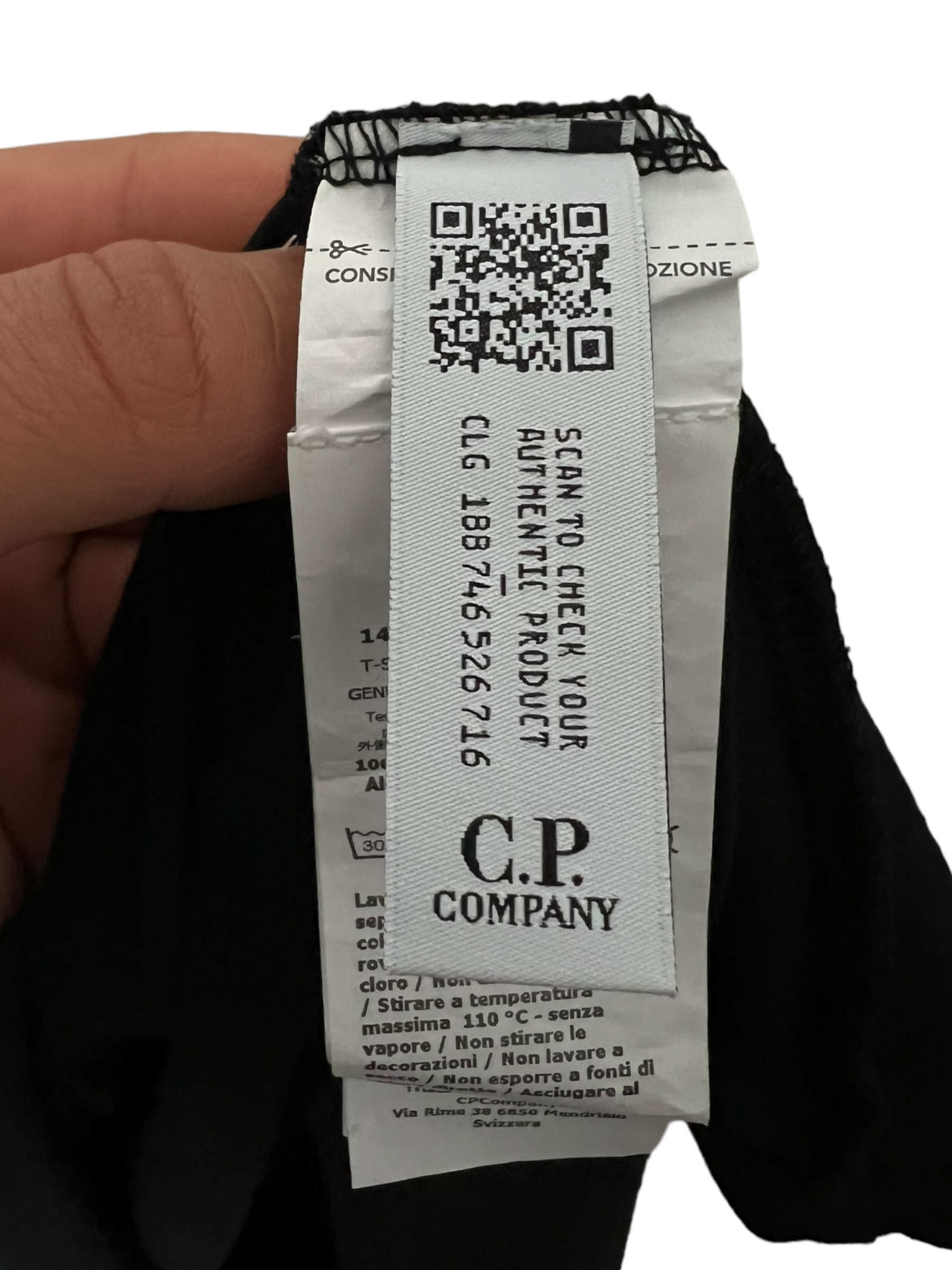 Veste C.P Company noir taille M - Logo et étiquette