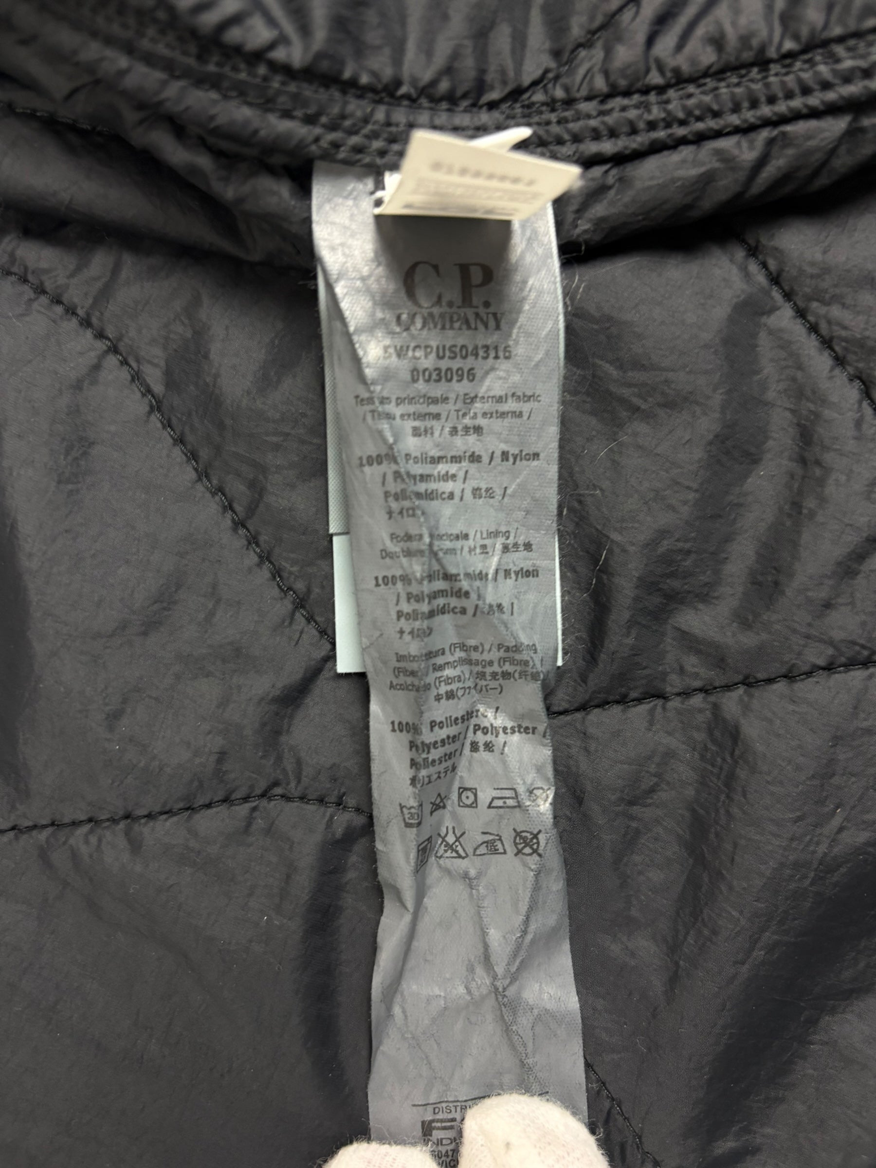 Veste C.P Company noir taille S - Logo et étiquette