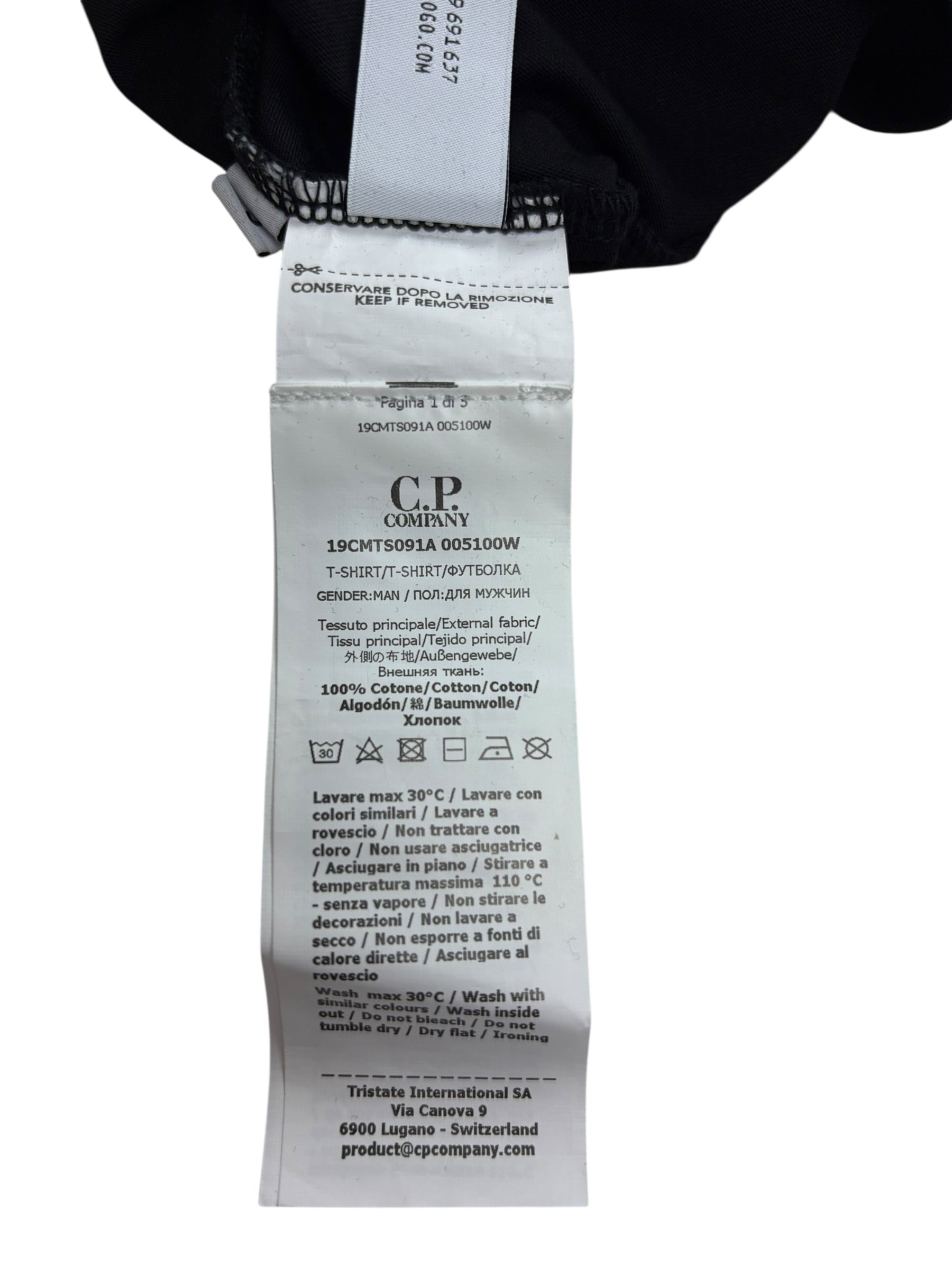 Veste C.P Company noir taille S - Logo et étiquette