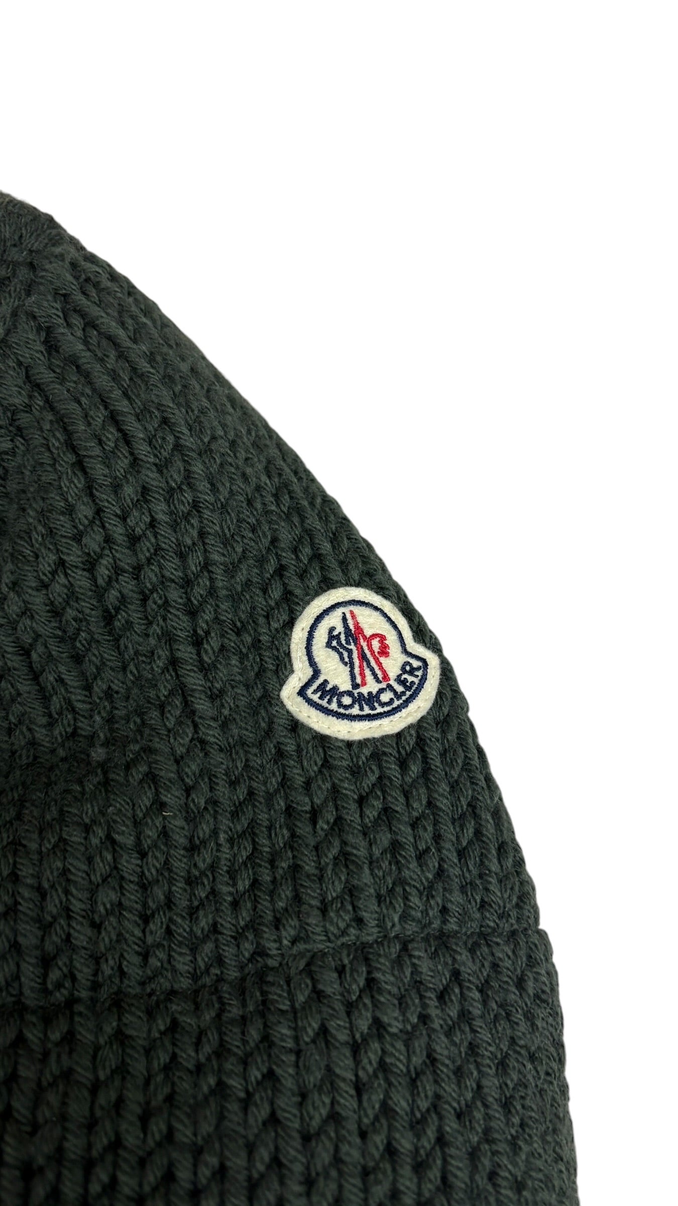 Cardigan Moncler zippé en laine kaki taille L neuf - vue 3/6