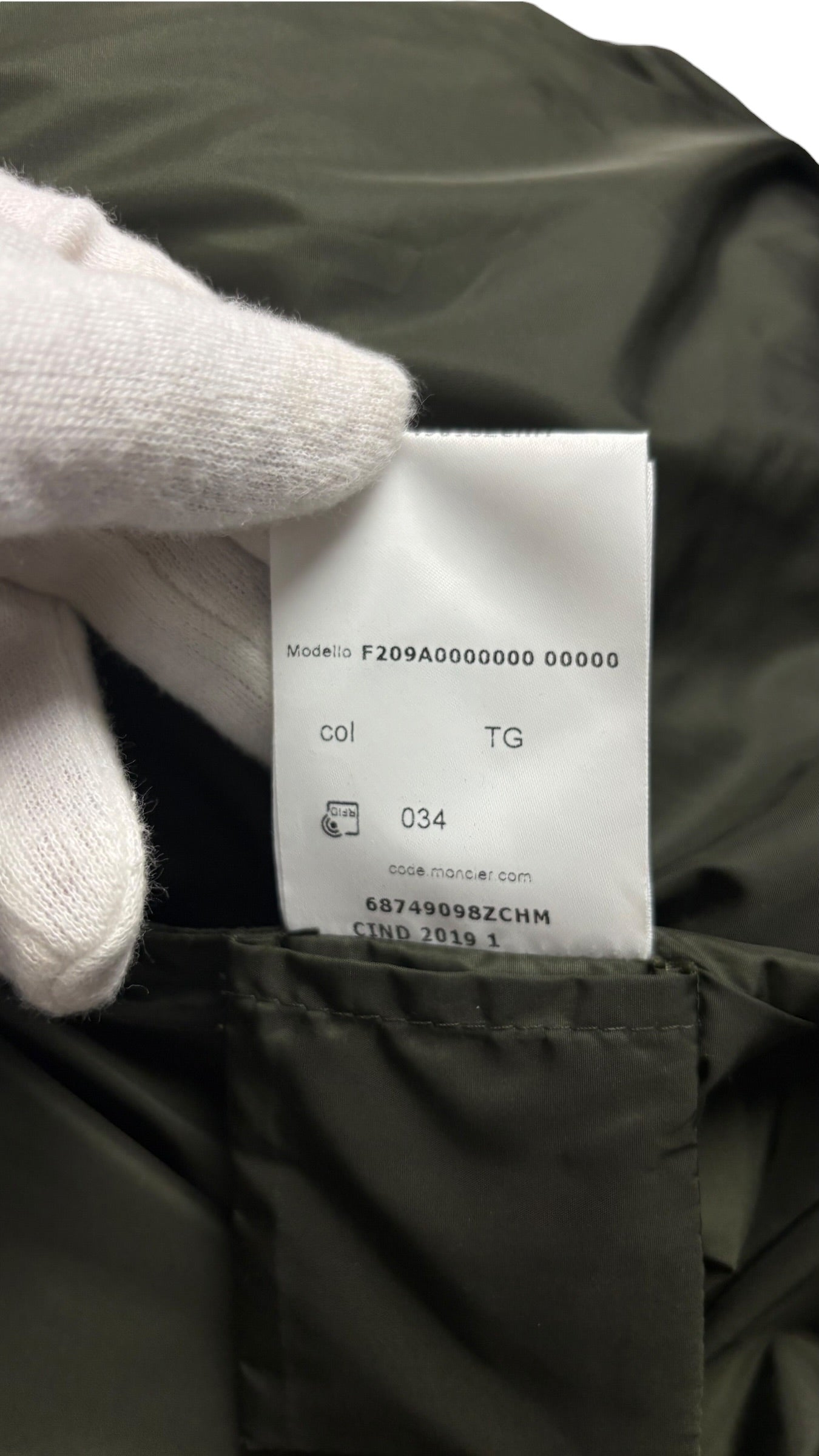 Cardigan Moncler zippé en laine kaki taille L neuf - vue 6/6