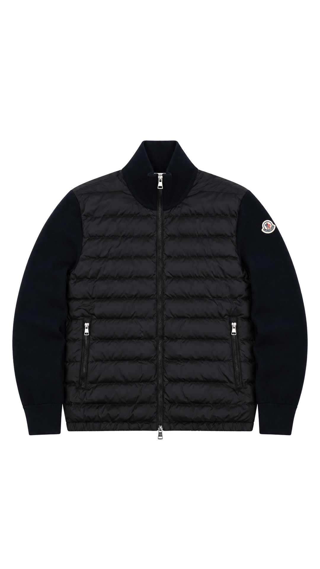 Cardigan Zippé Moncler Hybride Noir Taille L – vue de face – NB08 Shop