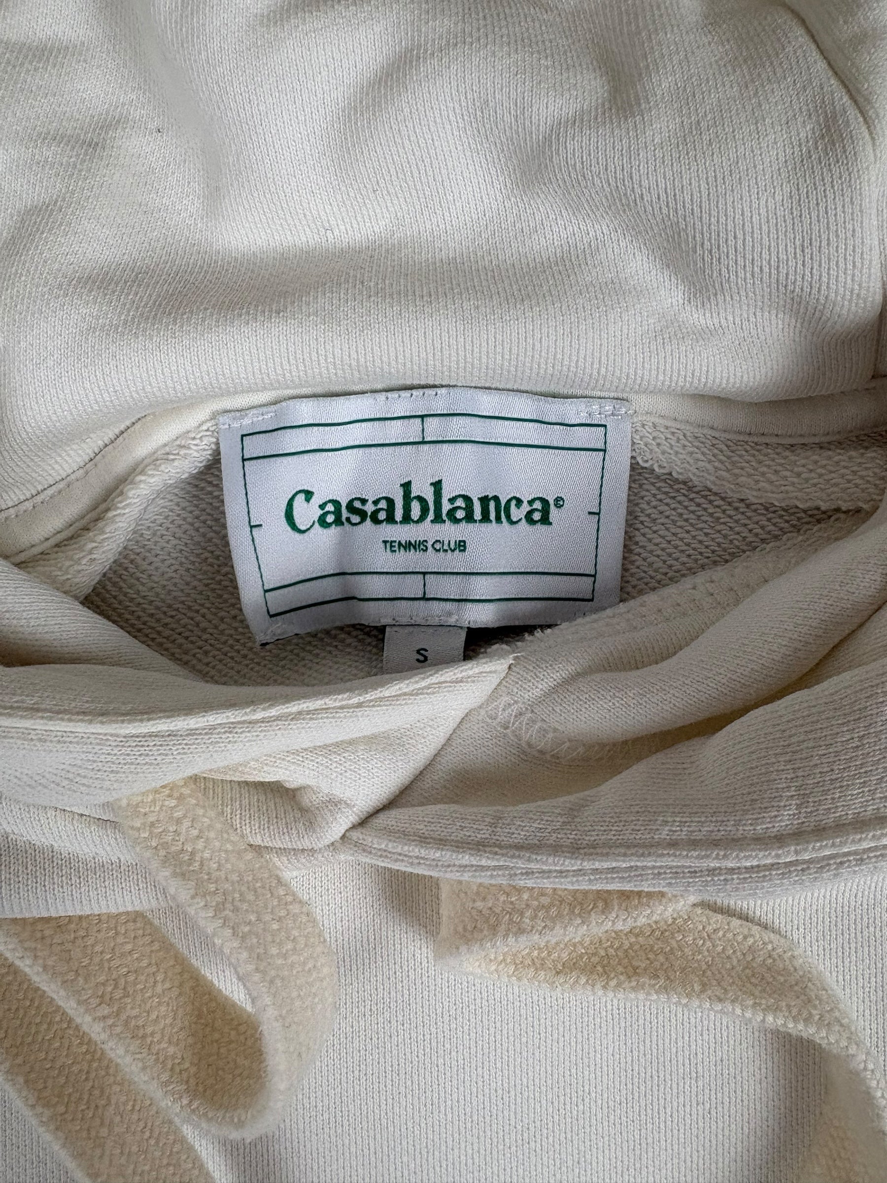 Hoodie Casablanca blanc taille S - Détail