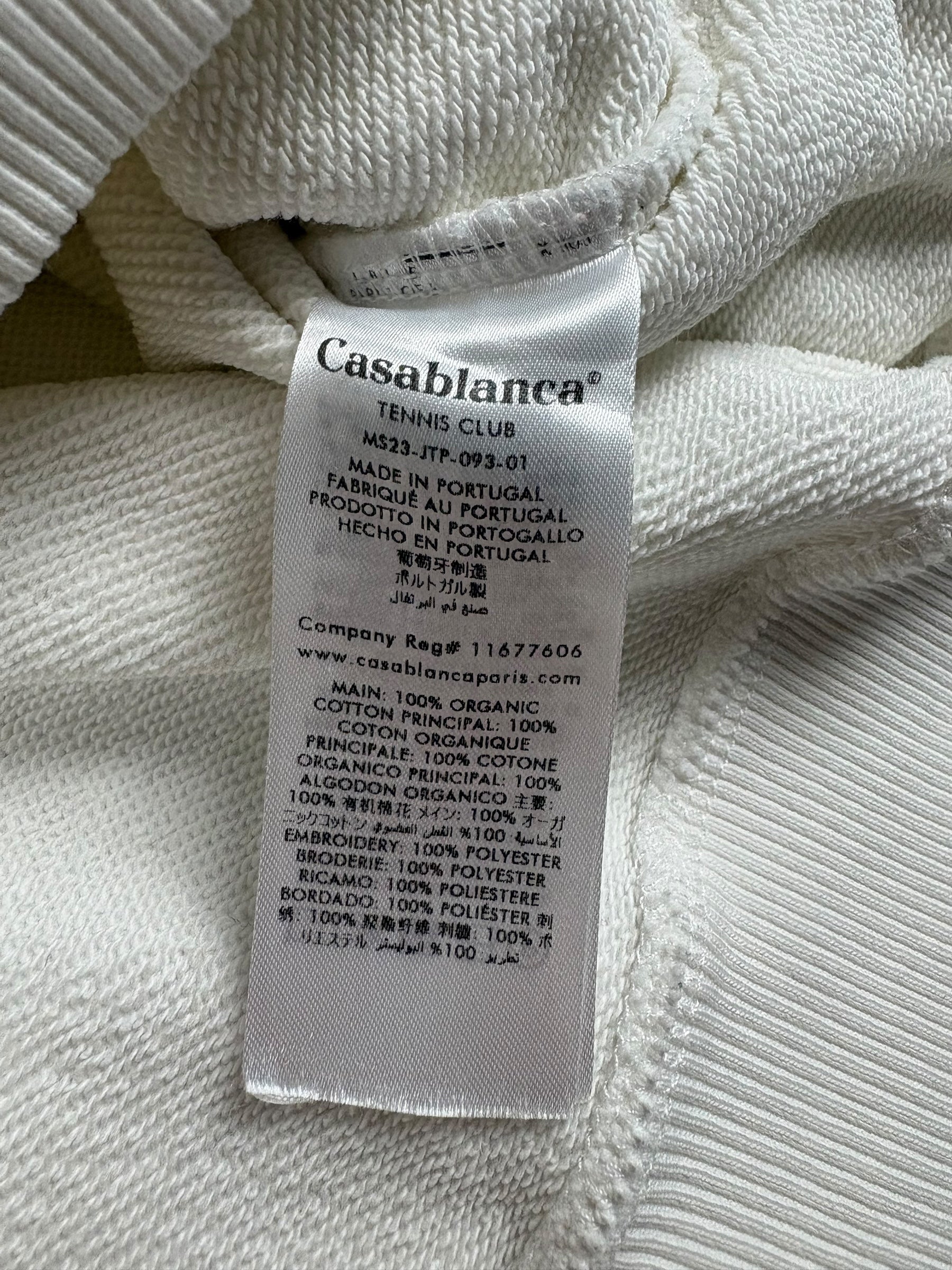 Hoodie Casablanca blanc taille S - Logo et étiquette