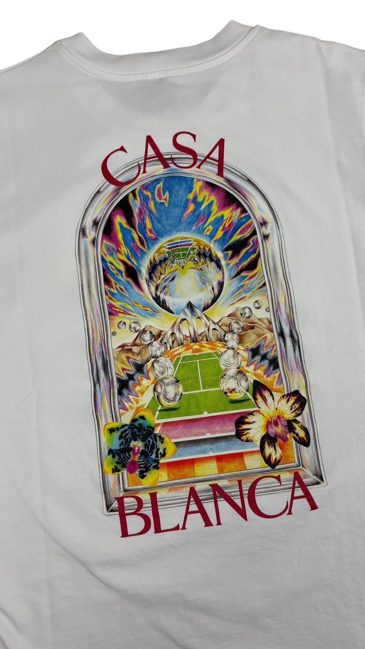 Tee-shirt Casablanca Tennis Landscape blanc, neuf, vue de dos — vue 2
