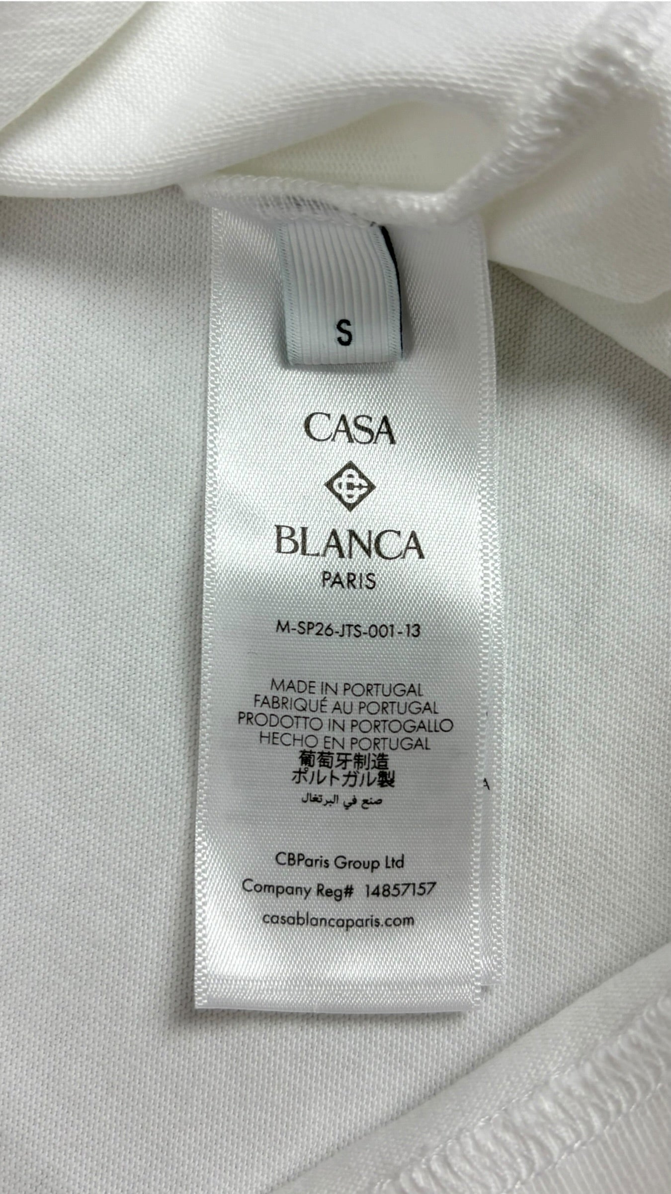Veste Casablanca blanc taille S - Logo et étiquette