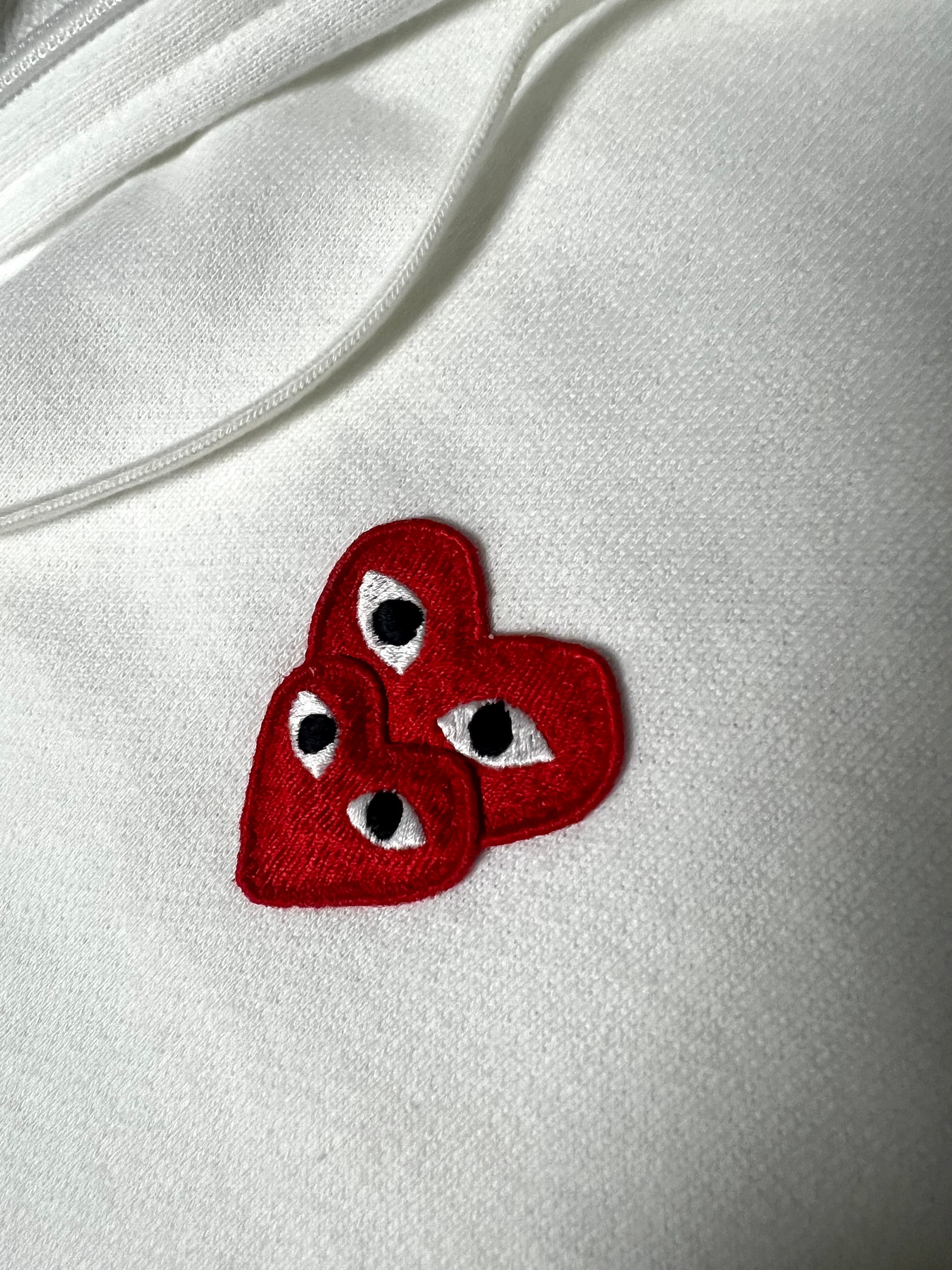 Gilet Comme Des Garçons Play blanc taille XL - Détail