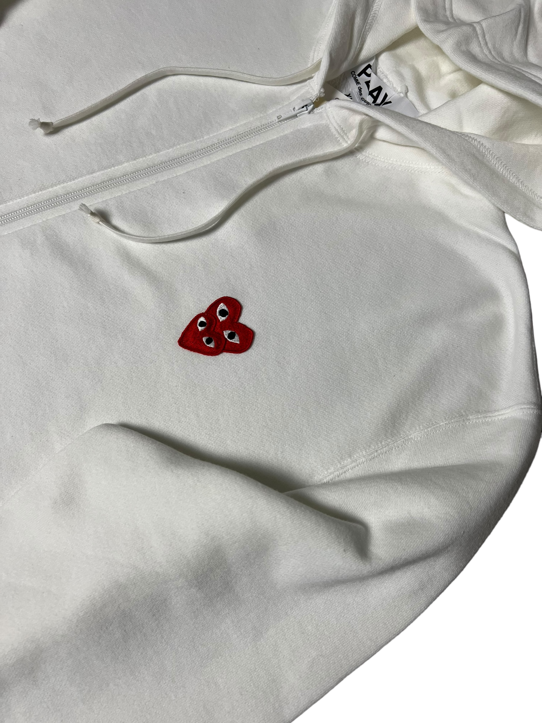 Gilet Comme Des Garçons Play blanc taille XL - Logo et étiquette