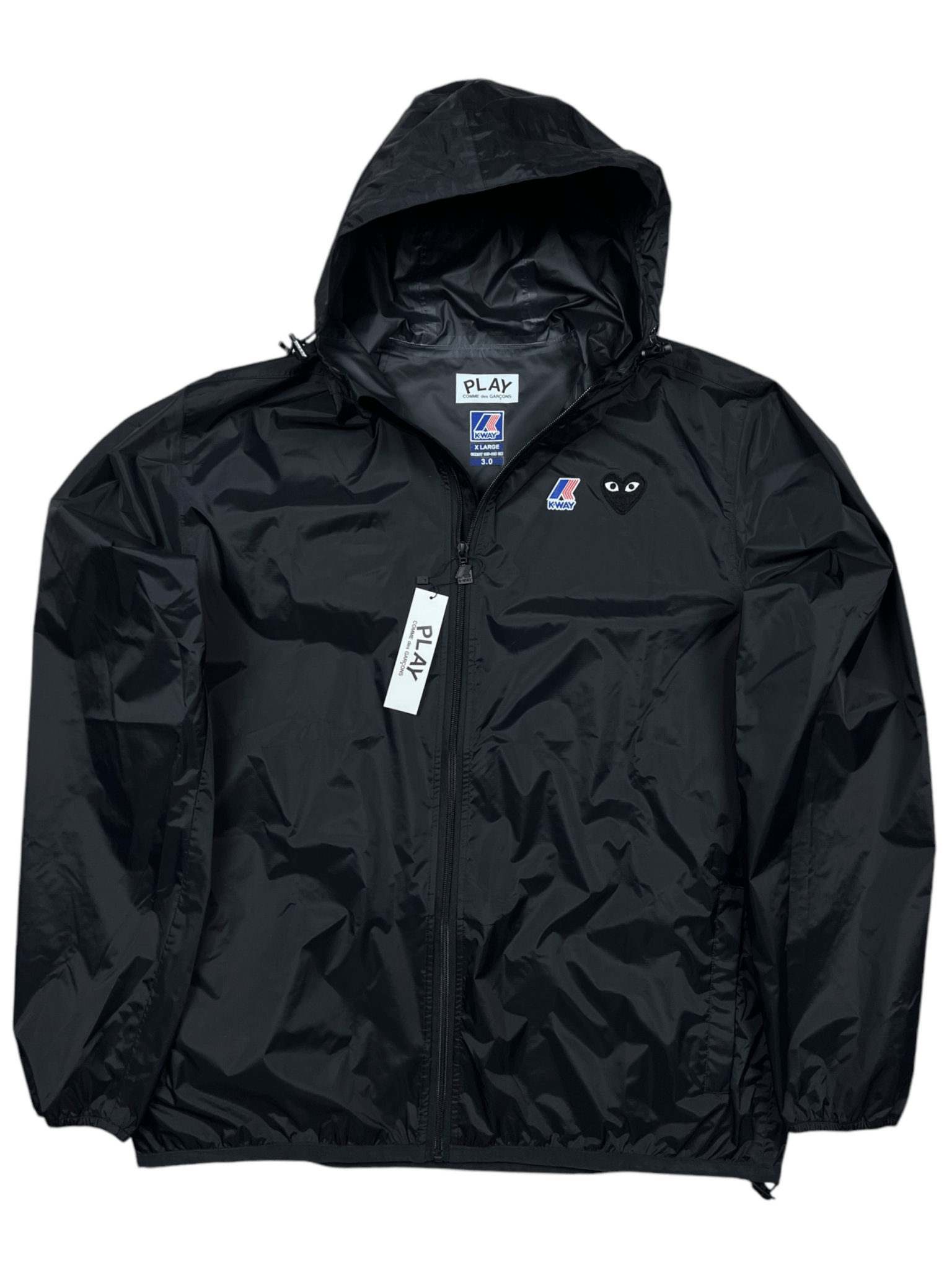Veste Comme Des Garçons Play X K-Way Noir XL | Neuf Authentique