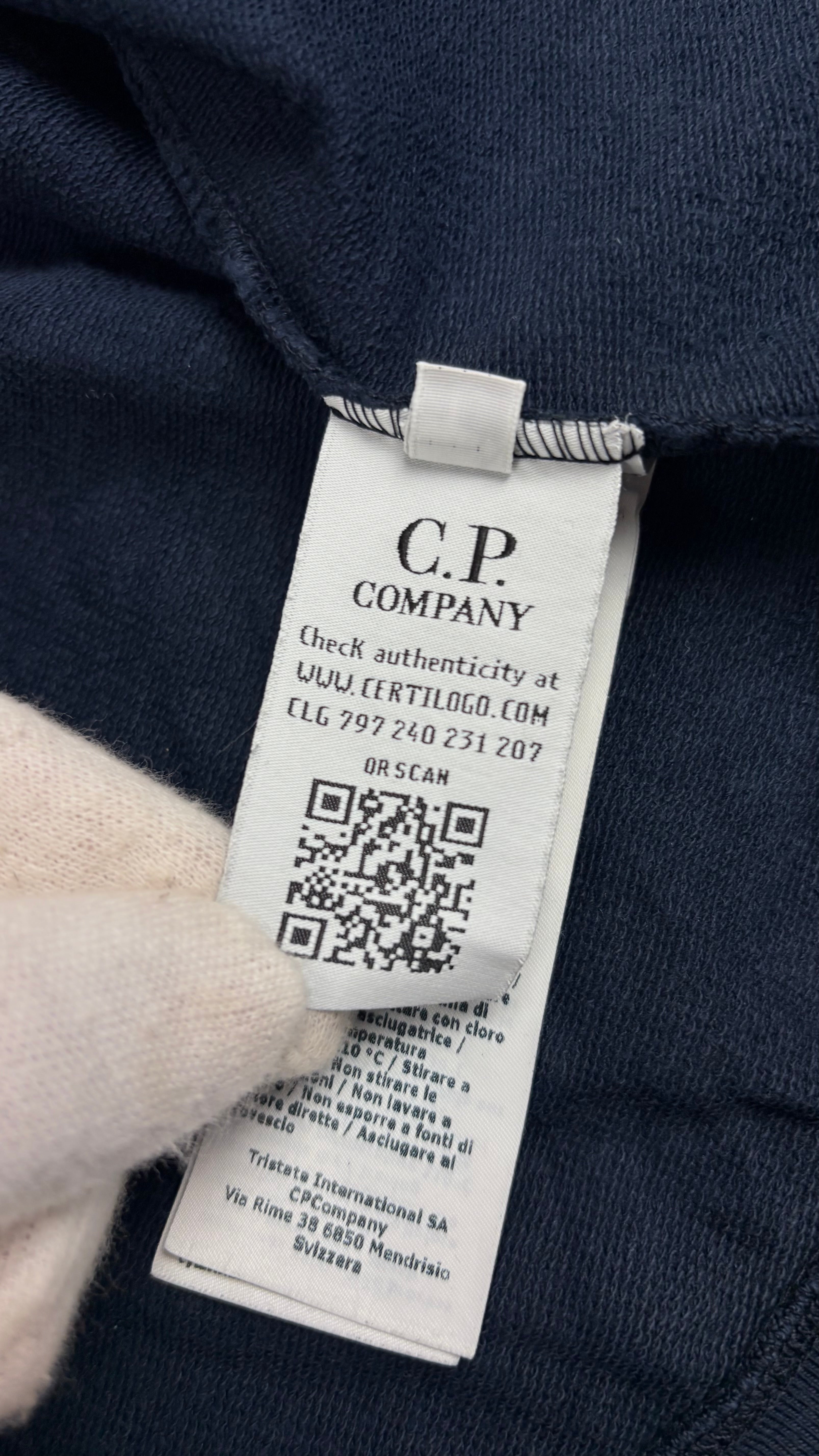 Hoodie zippé C.P Company marine taille L, détail matière — vue 5