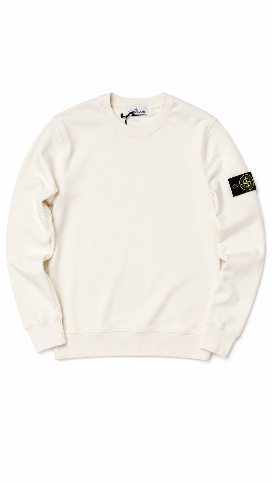 Crewneck Pull Stone Island crème taille S Collection 2026 - vue 1/4