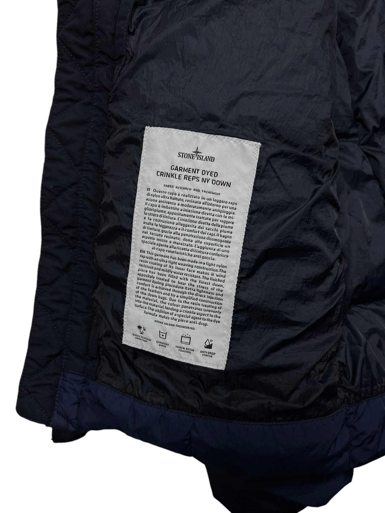 DOUDOUNE STONE ISLAND GARMENT DYED CRINKLE REPS NY DOWN - NB08 SHOP