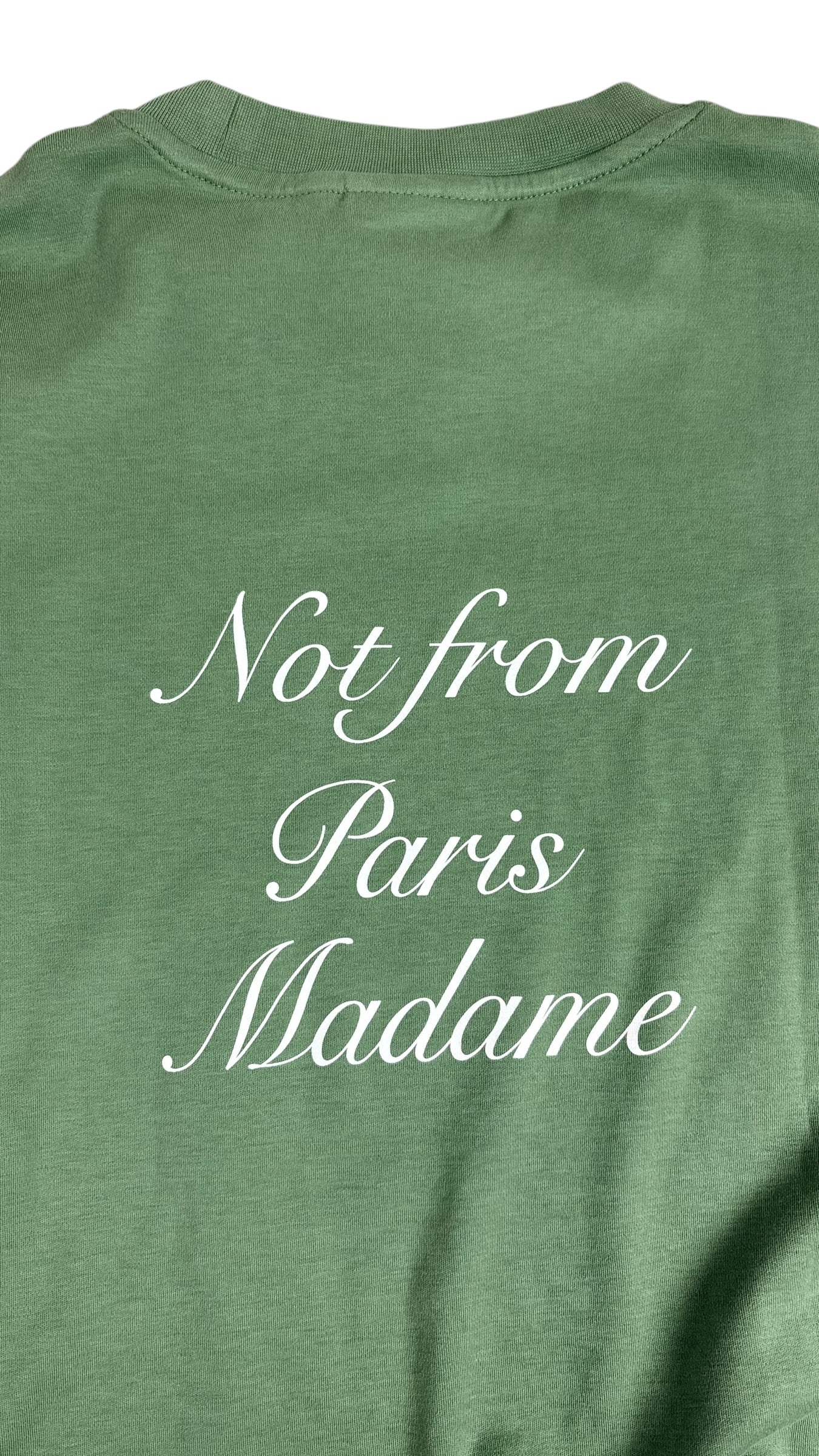 Tee-shirt Drôle De Monsieur Slogan Calligraphy vert - vue 3/4