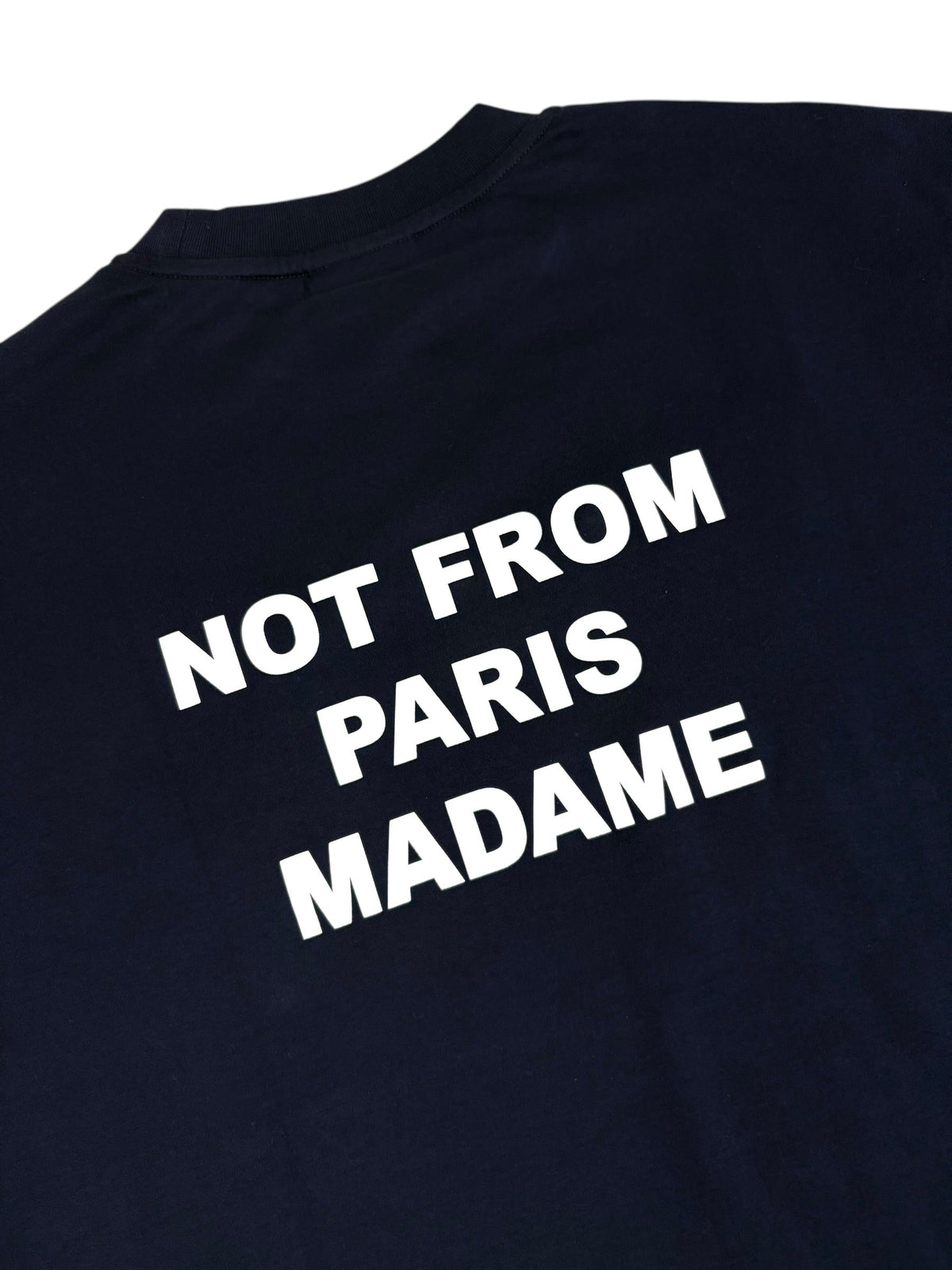 Tee-shirt Drôle De Monsieur Slogan marine, neuf, vue de dos — vue 6