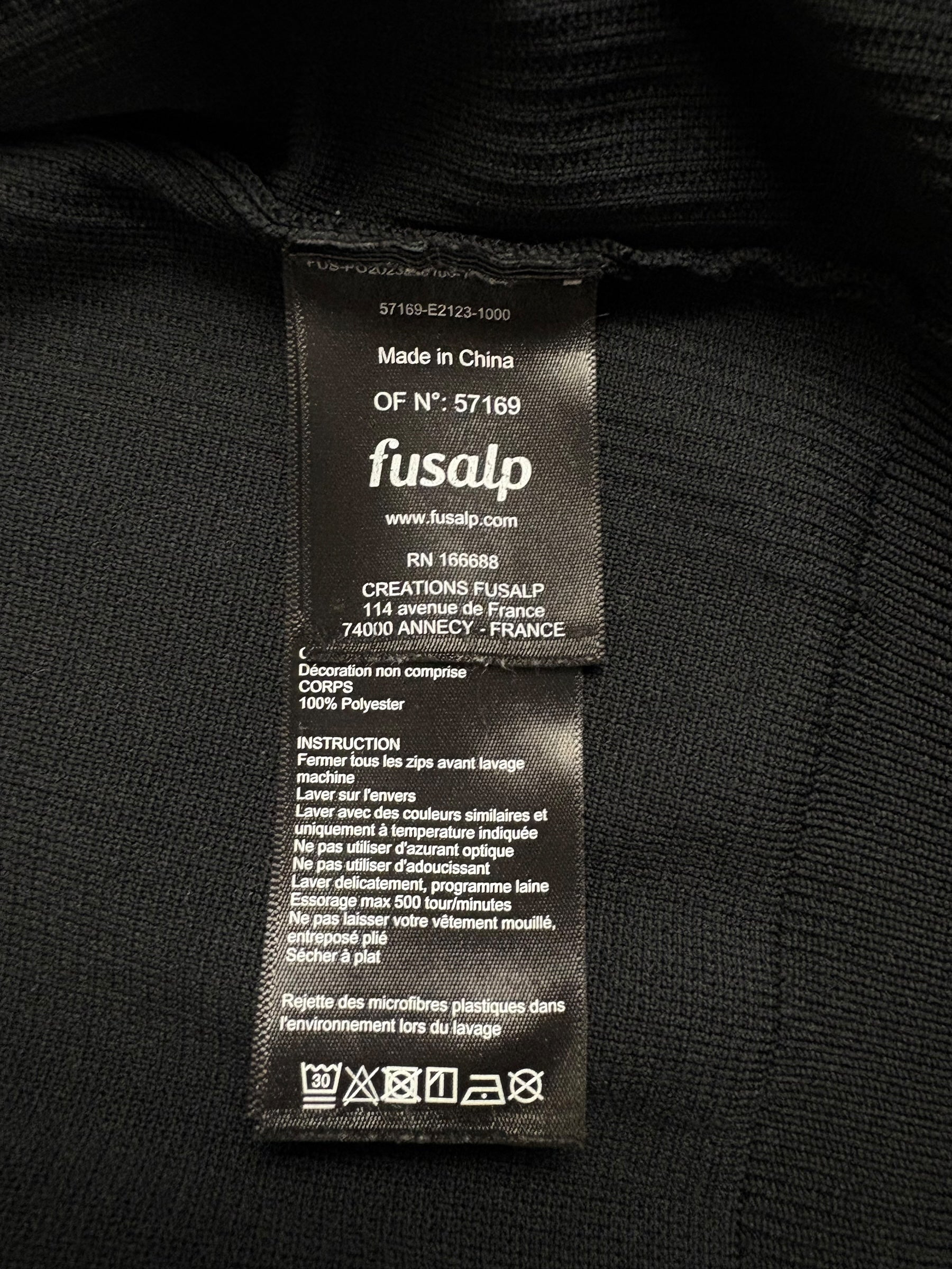 Gilet Fusalp noir taille M - Détail