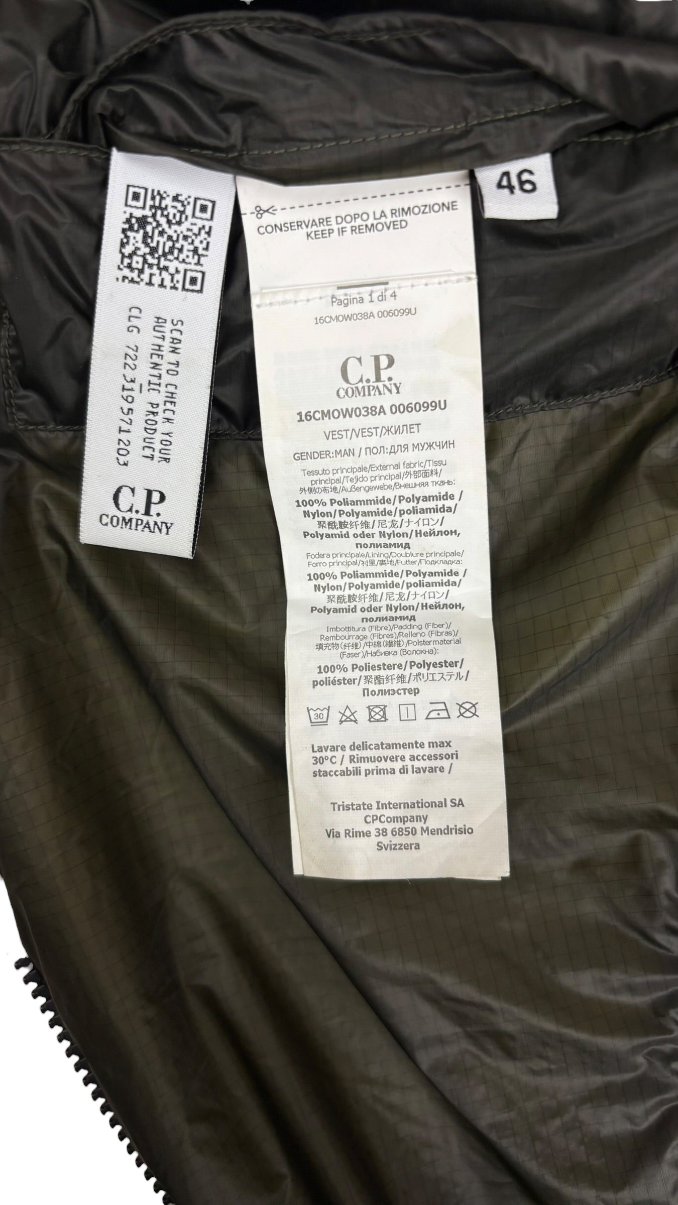 Gilet C.P Company Nada Shell Primaloft kaki taille 46 - vue 6/6