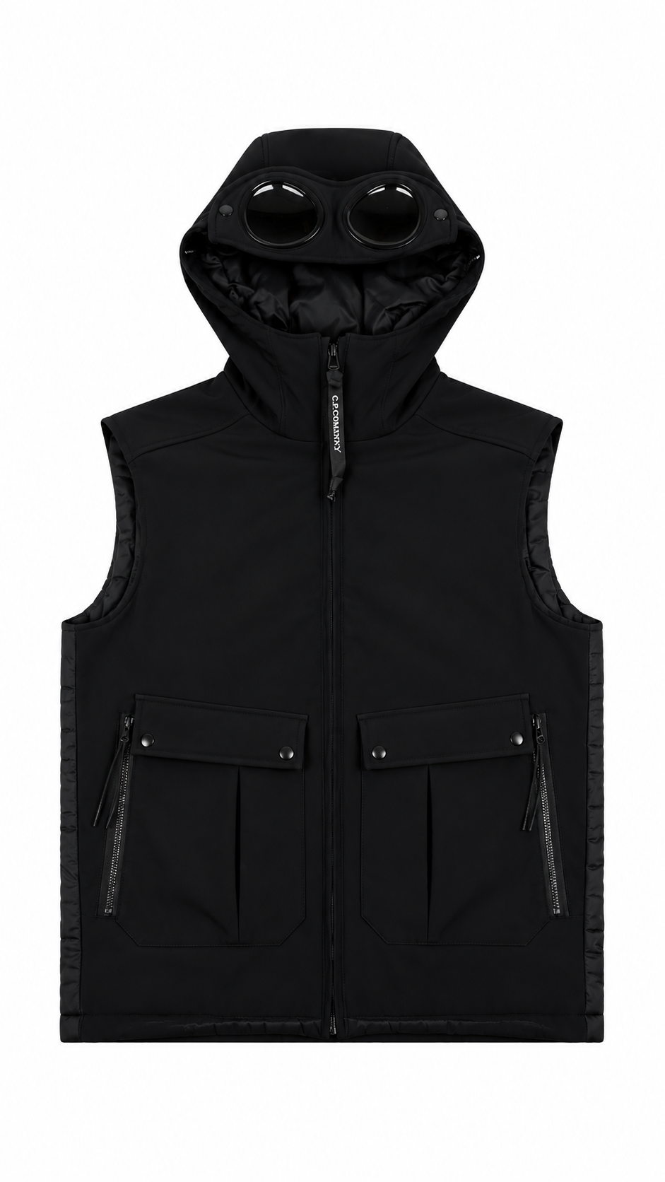 Gilet C.P Company Junior Shell-R Goggle Noir Taille 12 ans – vue de face – NB08 Shop