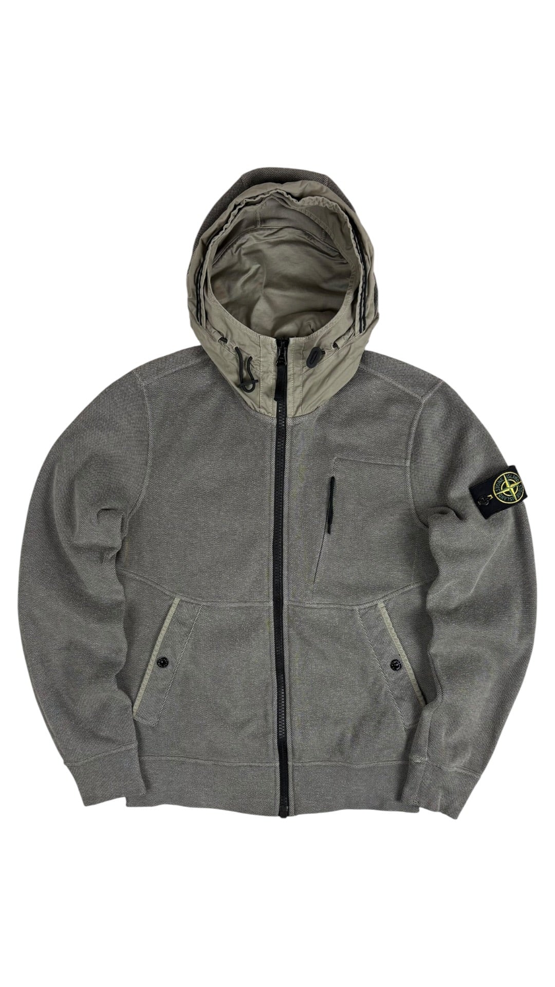 Gilet Stone Island kaki taille S reconditionné - vue face | Authentique NB08