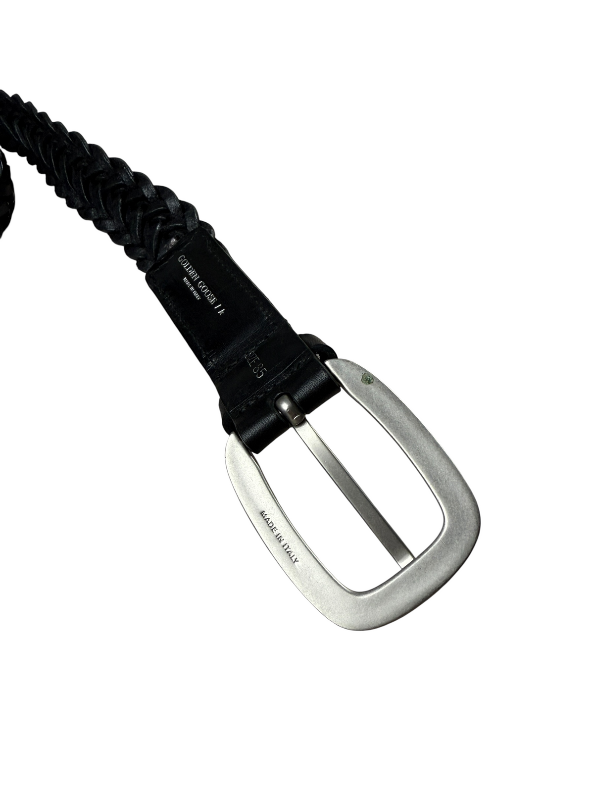 Ceinture Golden Goose noir taille 75 cm, détail matière et finitions — vue 3
