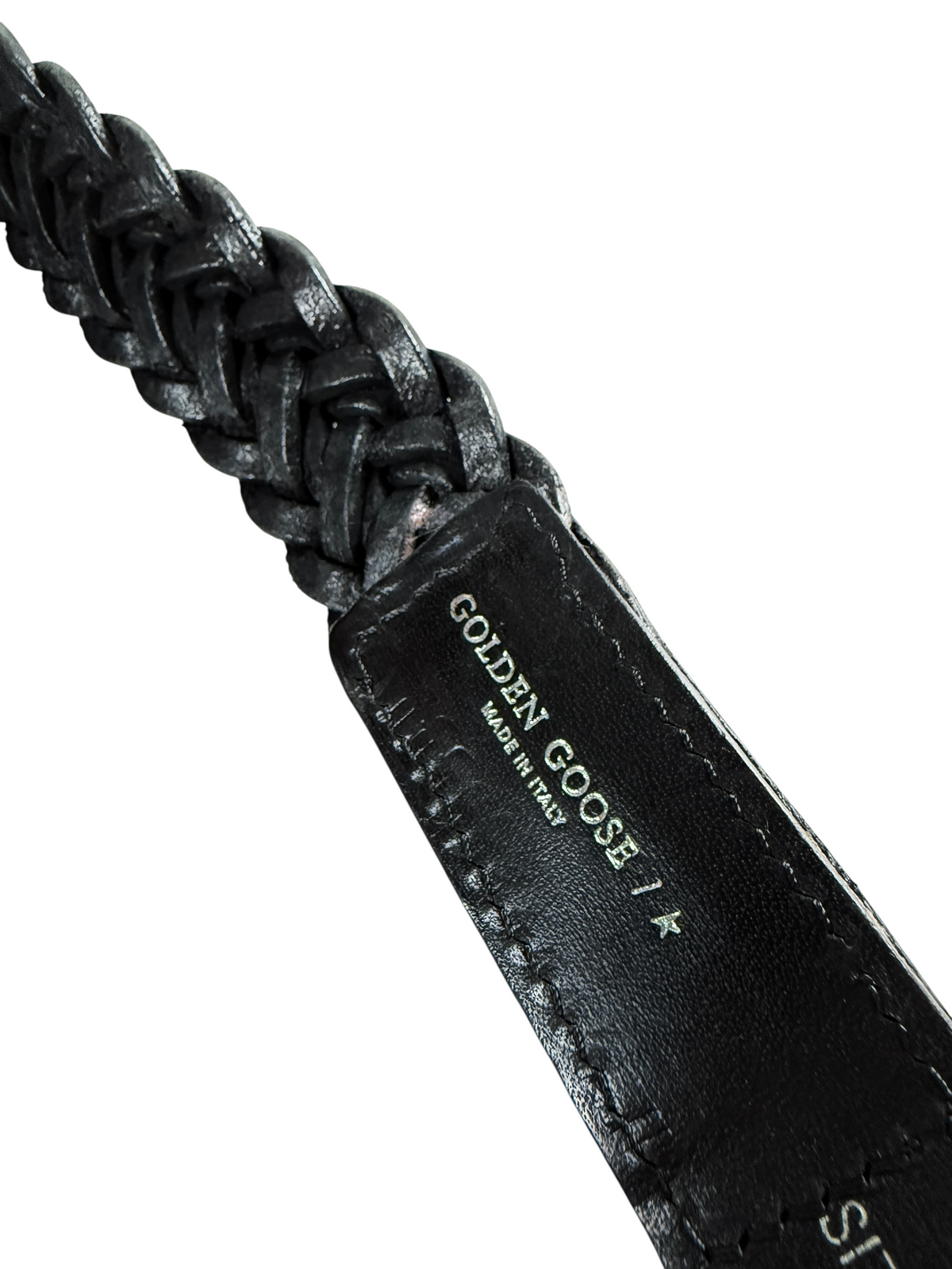 Ceinture Golden Goose noir taille 75 cm, détail étiquette — vue 4
