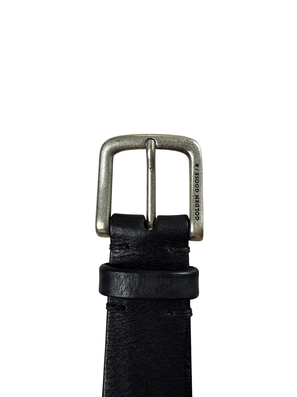 Ceinture Golden Goose noir taille 75 cm, détail matière et finitions — vue 3