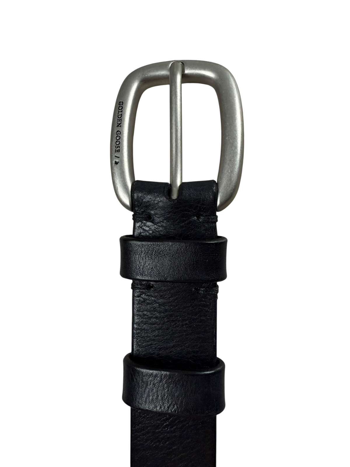 Ceinture Golden Goose noir taille 75 cm, détail matière et finitions — vue 3