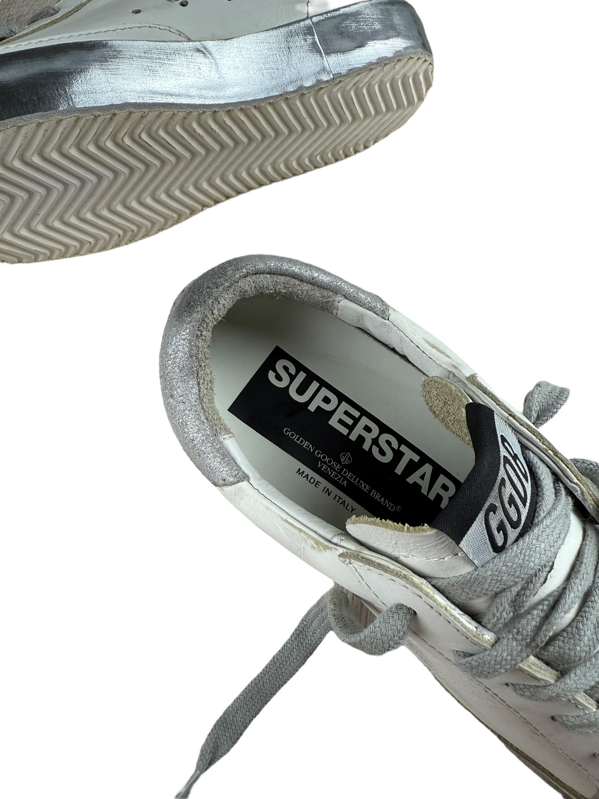 Sneakers Golden Goose blanc taille 34 - Logo et étiquette