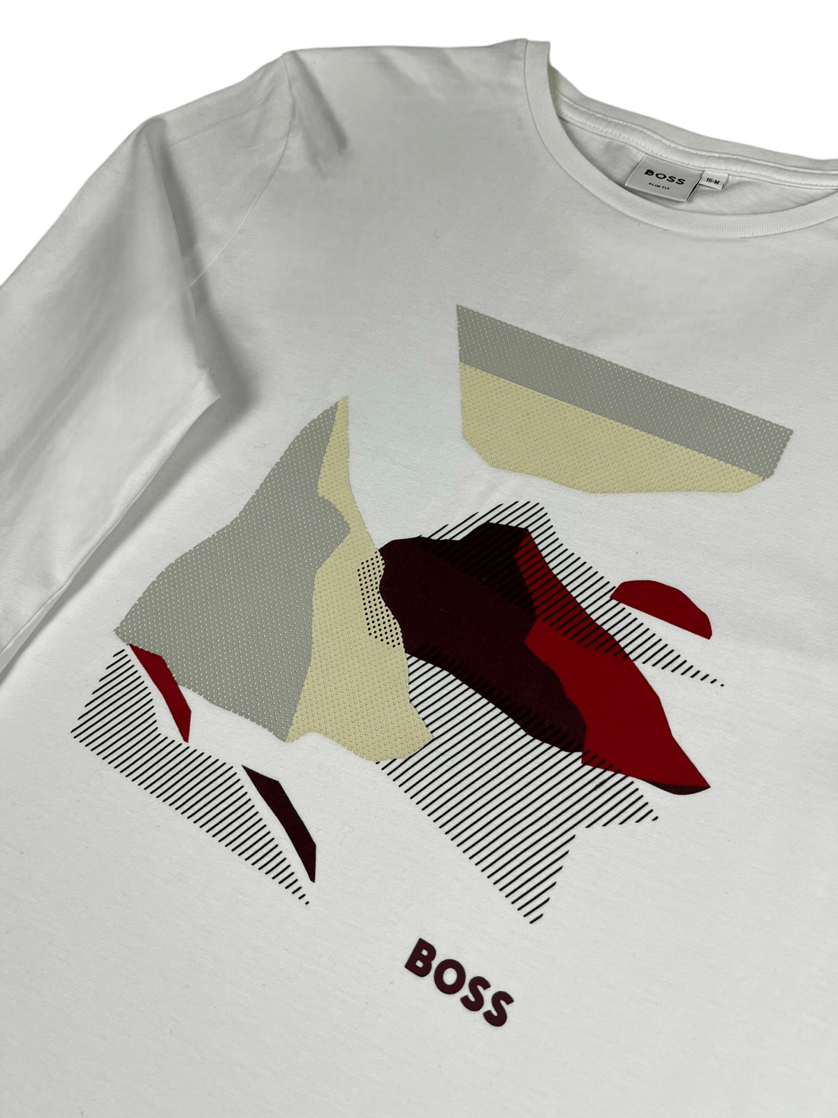 Tee-shirt Manches Longues Hugo Boss blanc taille 16 ans, seconde main authentifiée NB08, détail étiquettes et finitions — vue 3