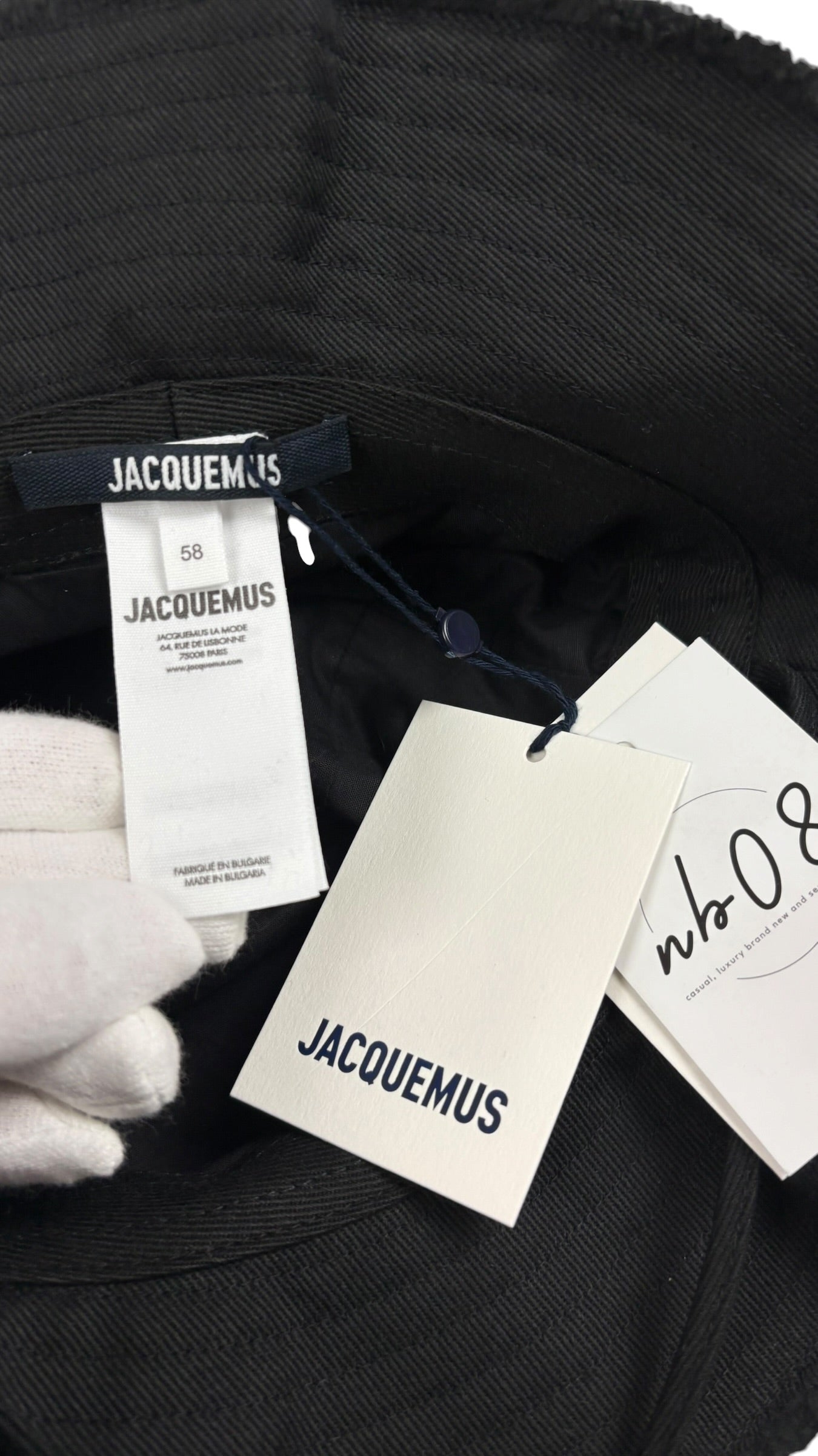 Bob Jacquemus noir taille 58 - Logo et étiquette