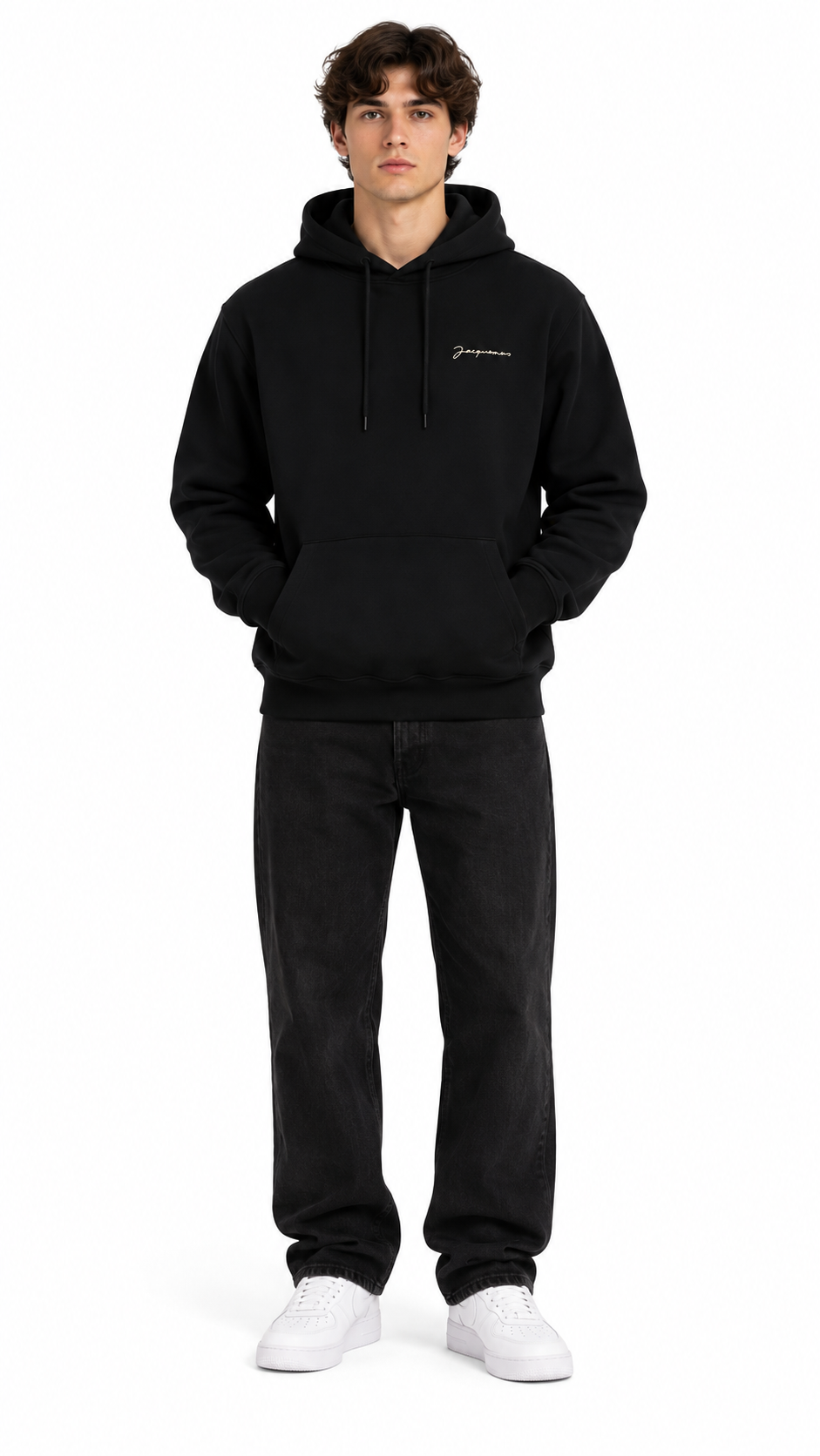 Sweat-shirt Hoodie Jacquemus Brodé noir taille XS, détail étiquettes et finitions — vue 4