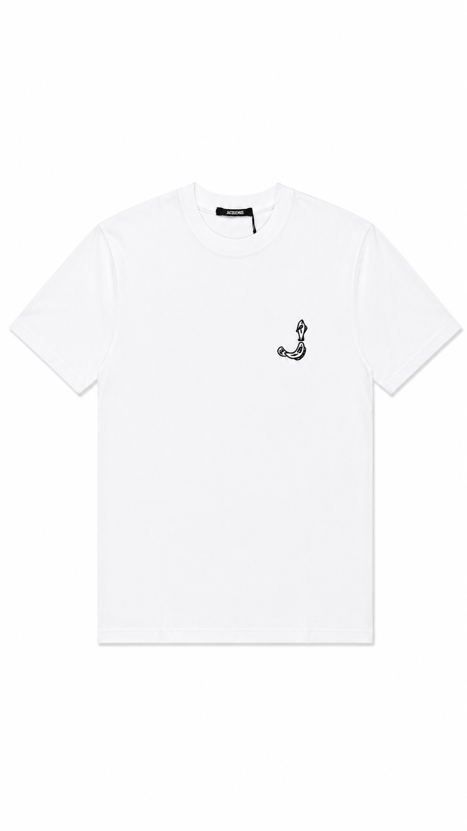 T-shirt Méru Jacquemus blanc neuf, logo J Fisherman brodé ton sur ton sur la poitrine — vue 1