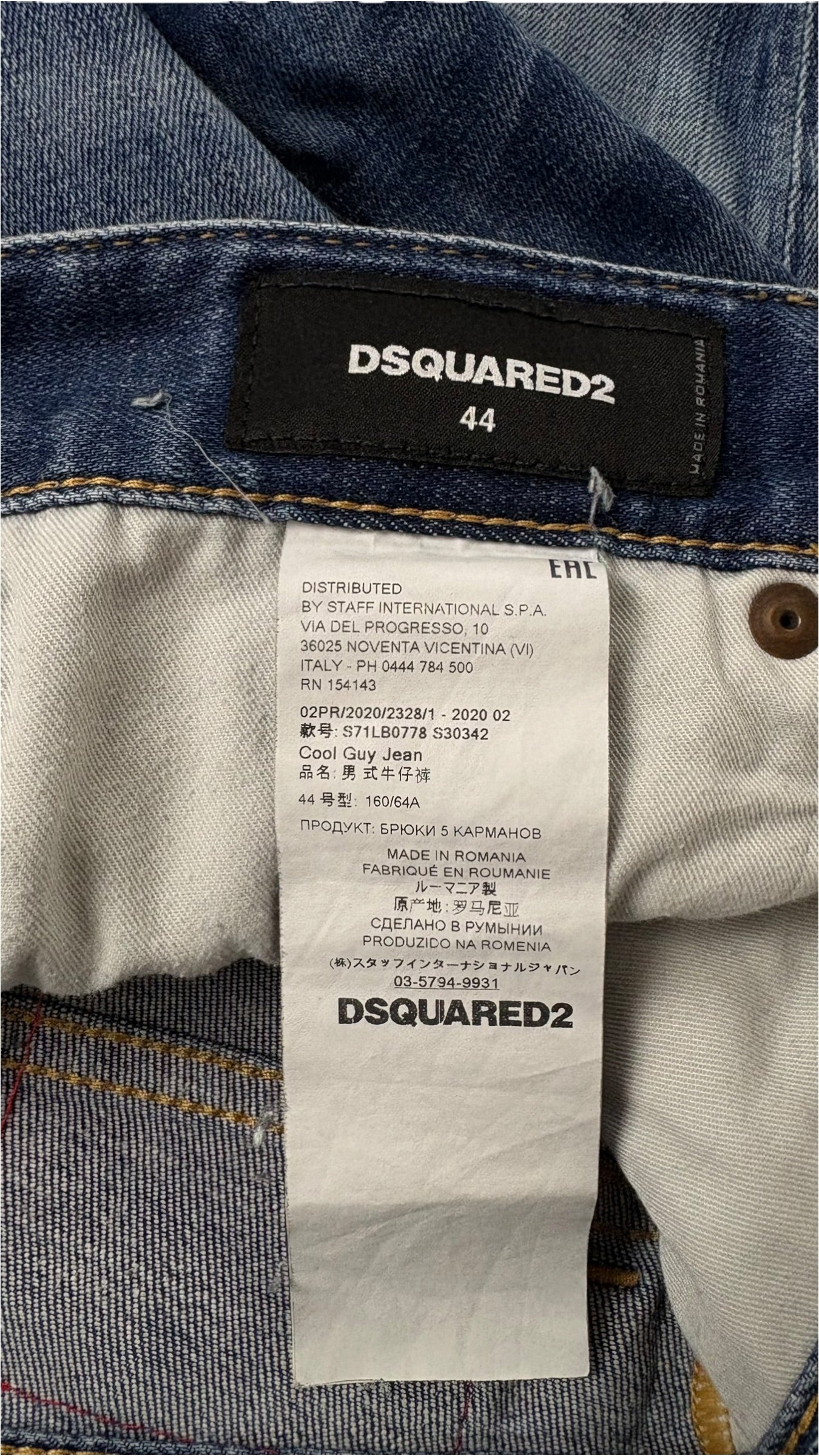 Jean Dsquared2 marine taille 44 - vue 5/5