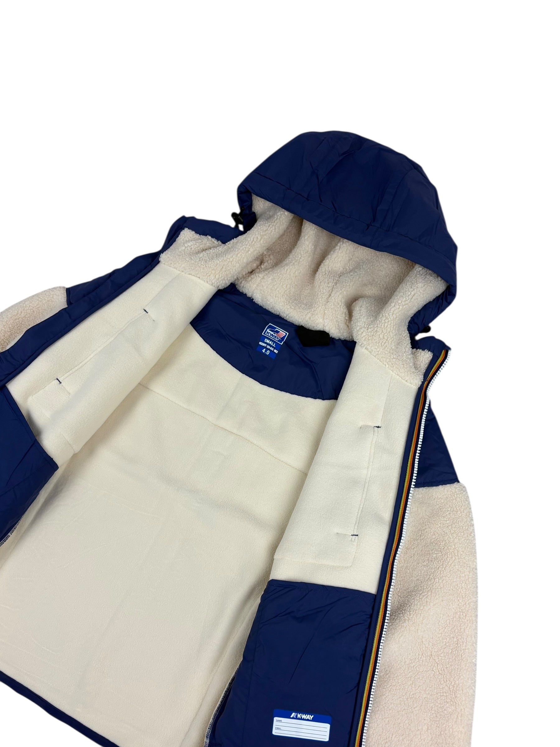 Veste K-Way crème / bleu taille S - Détail