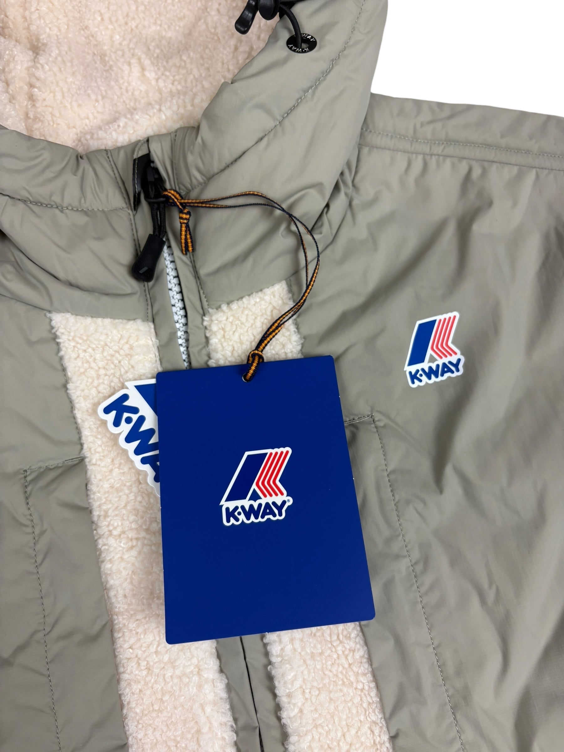 Veste K-Way crème / vert taille S - Vue de dos