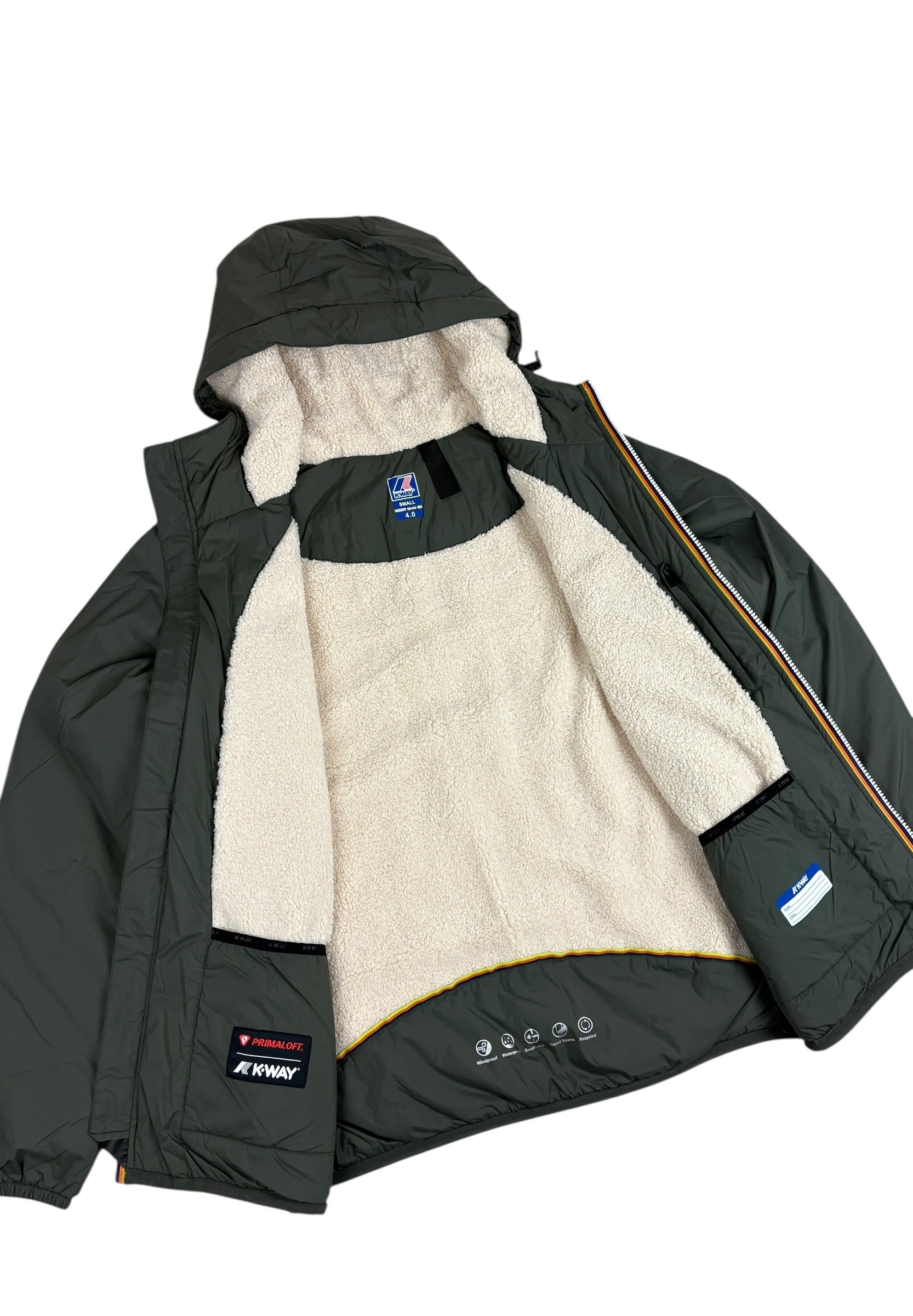Veste K-Way kaki taille S - Détail