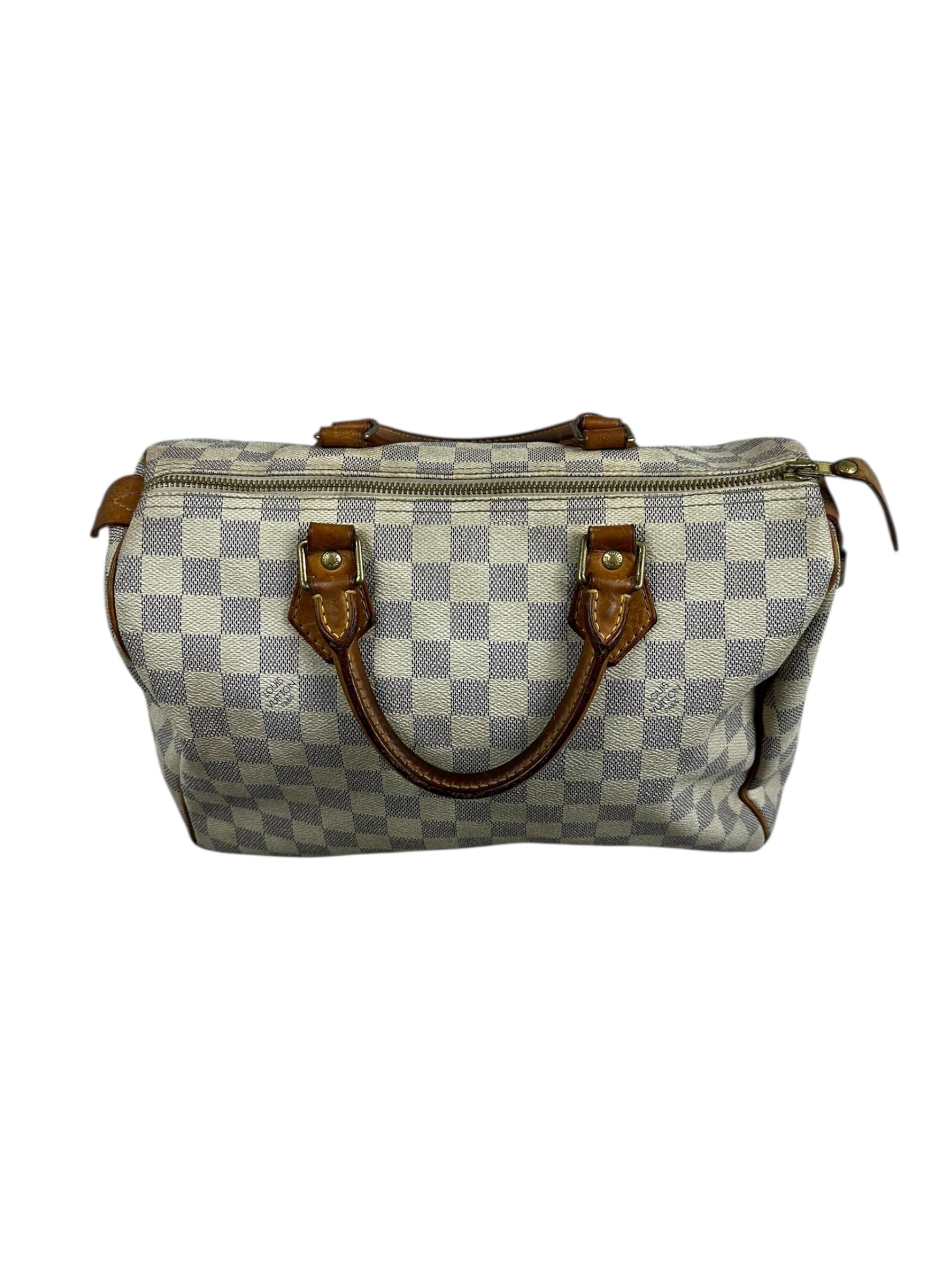 Sac Louis Vuitton beige / marron taille 30 - Vue de dos