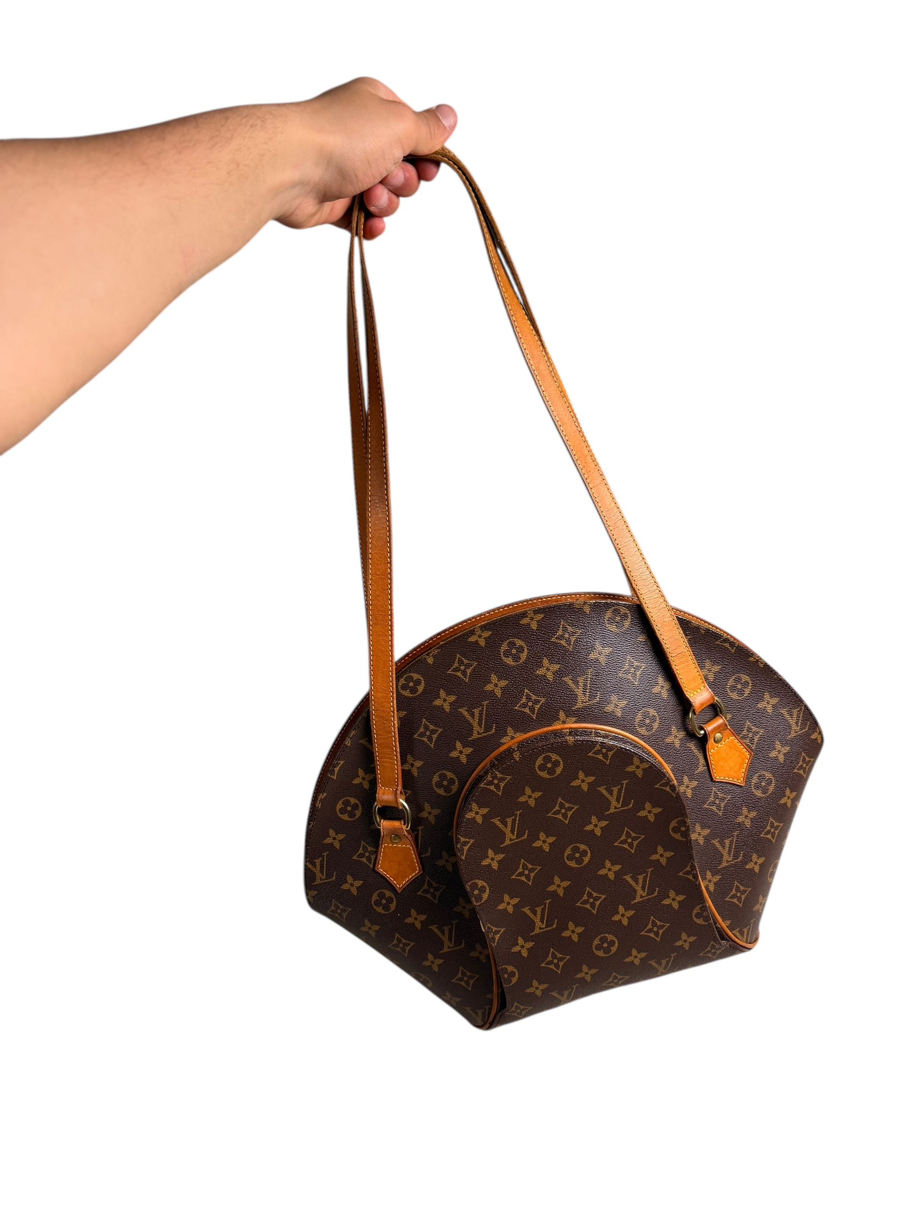Sac Louis Vuitton marron taille 30 - Vue côté