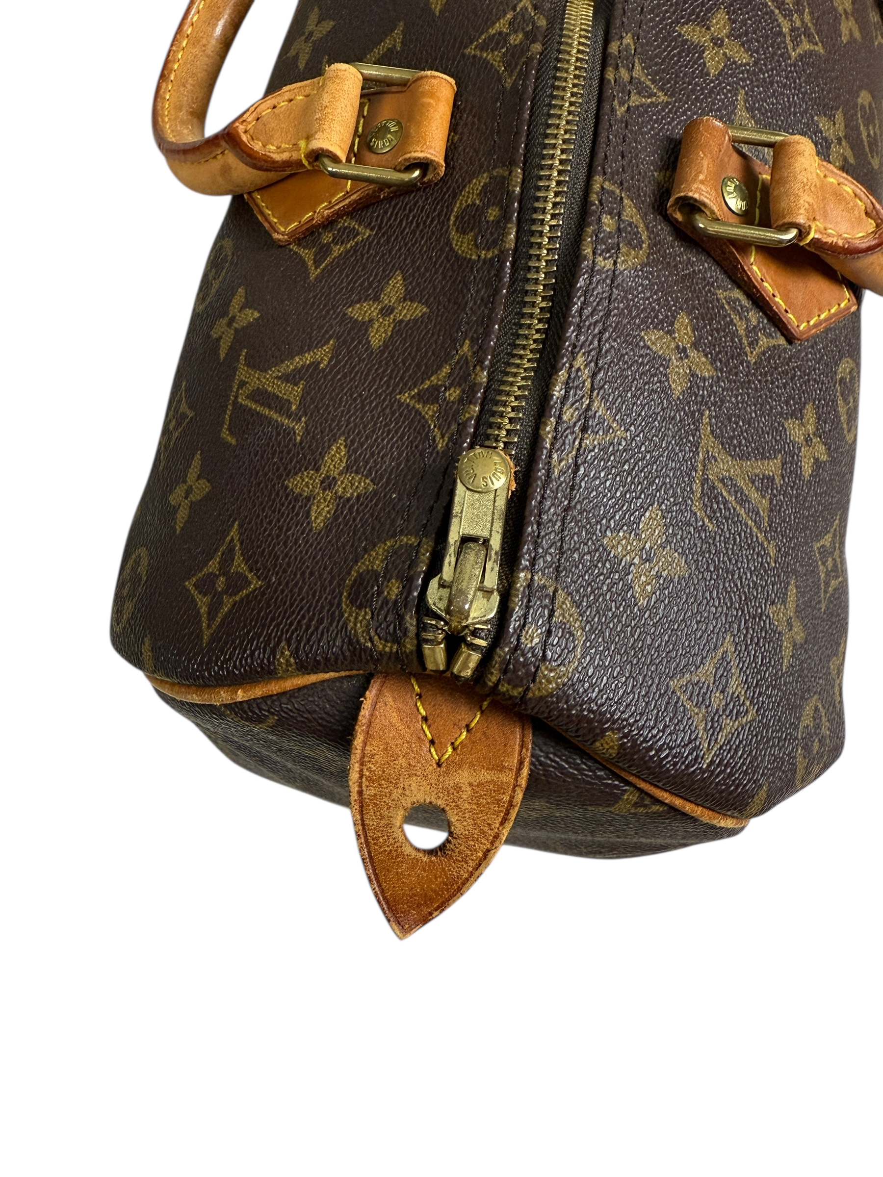 Sac Louis Vuitton marron taille 35 - Vue côté