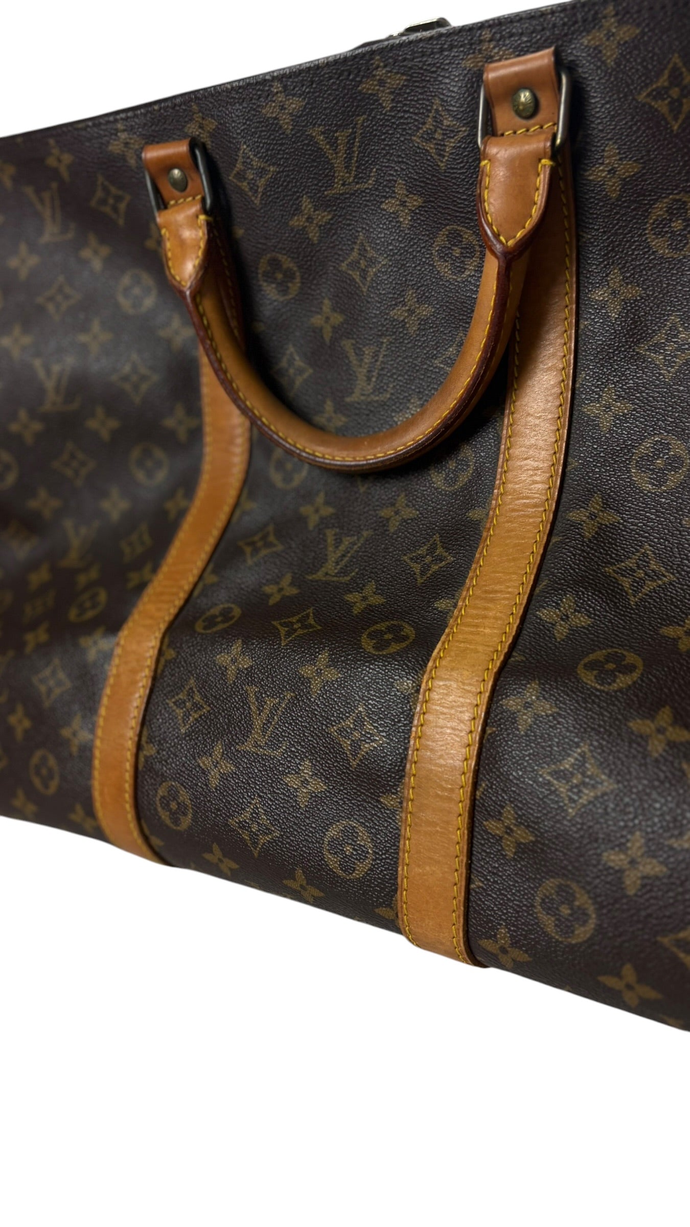 Sac Louis Vuitton marron taille 60 - Vue côté