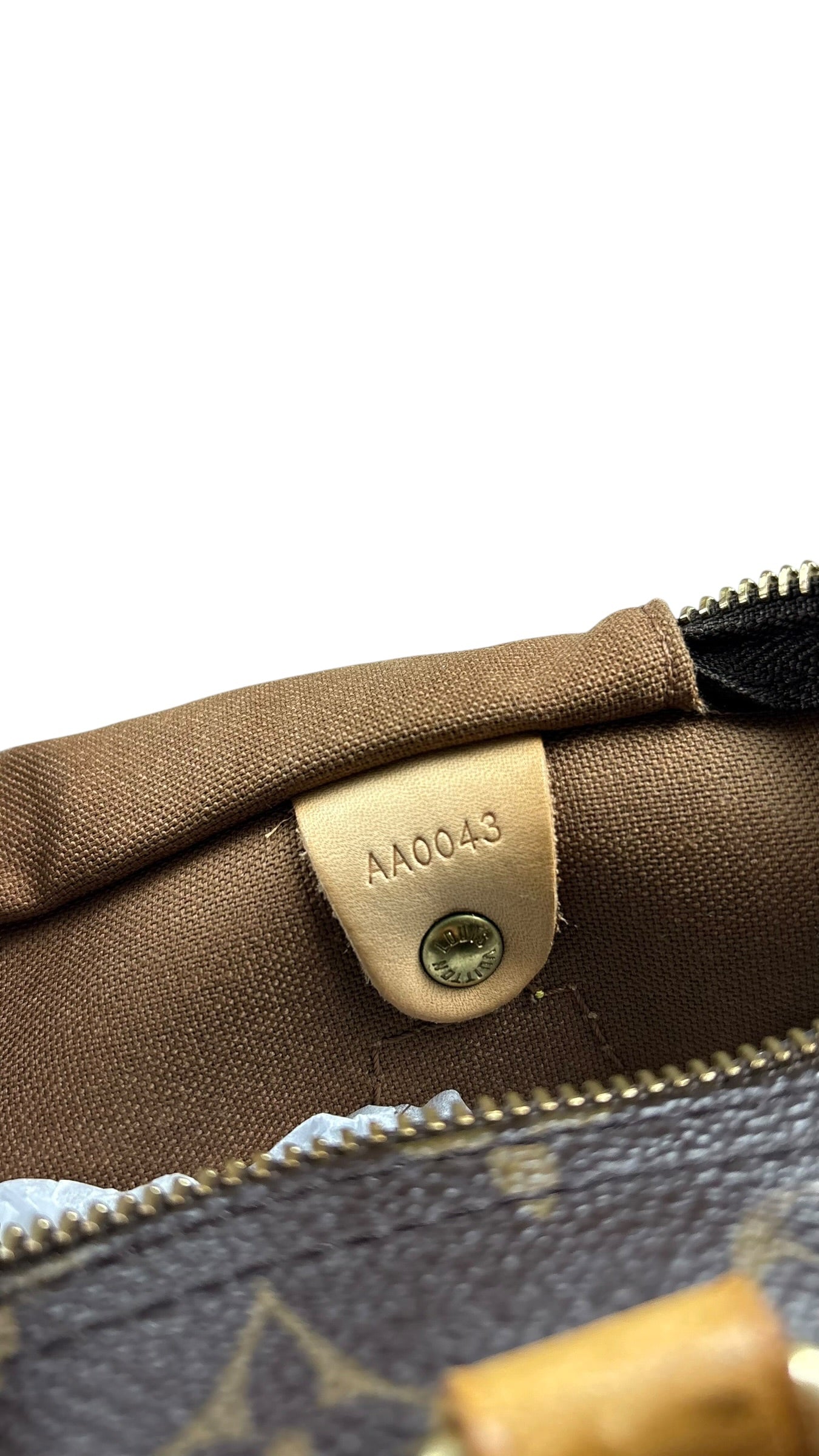 Sac Louis Vuitton Speedy 30 toile Monogram marron, code date AA0043 — vue 8