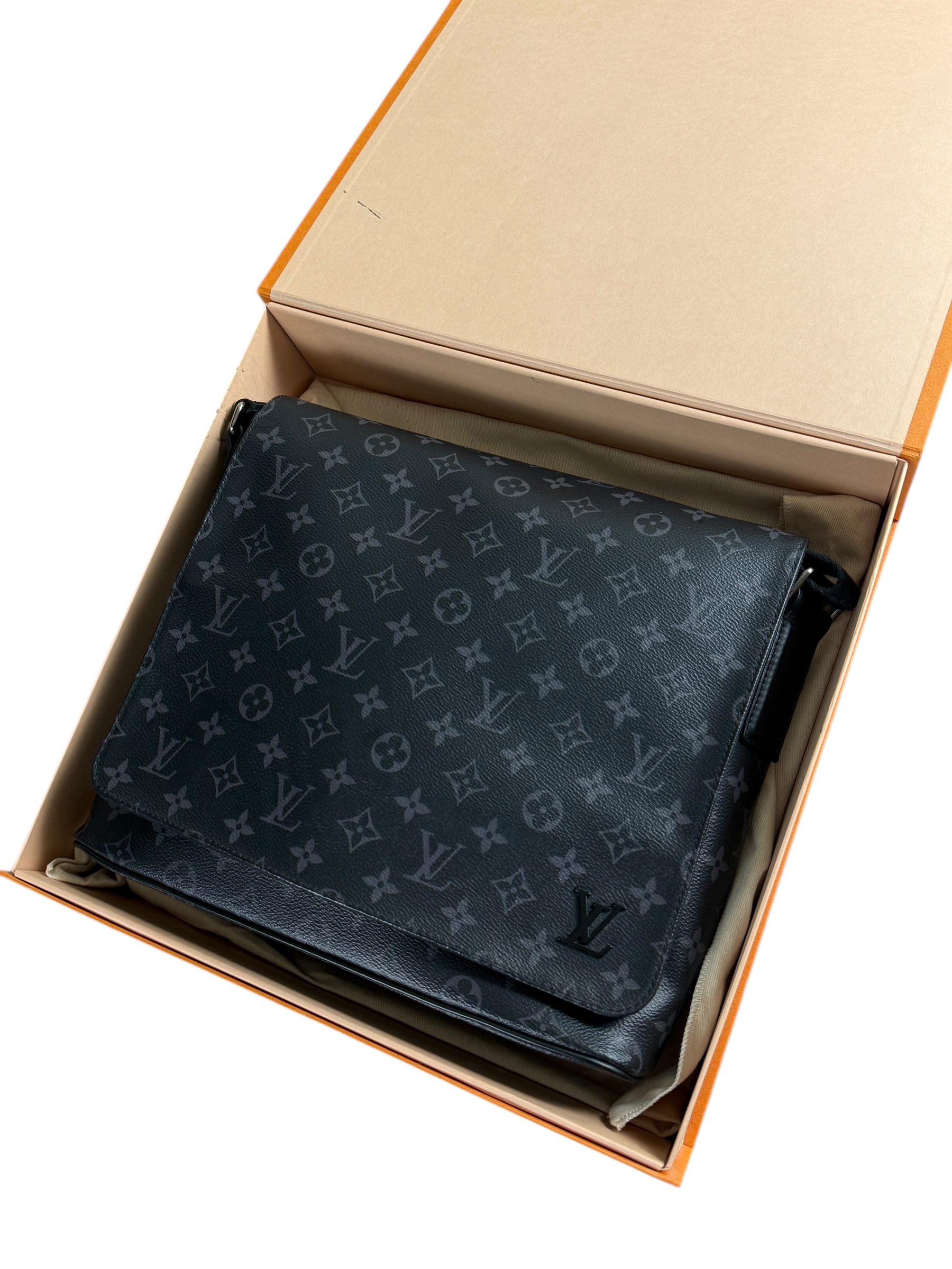 Sacoche Louis Vuitton noir taille Grand Modèle - Logo et étiquette