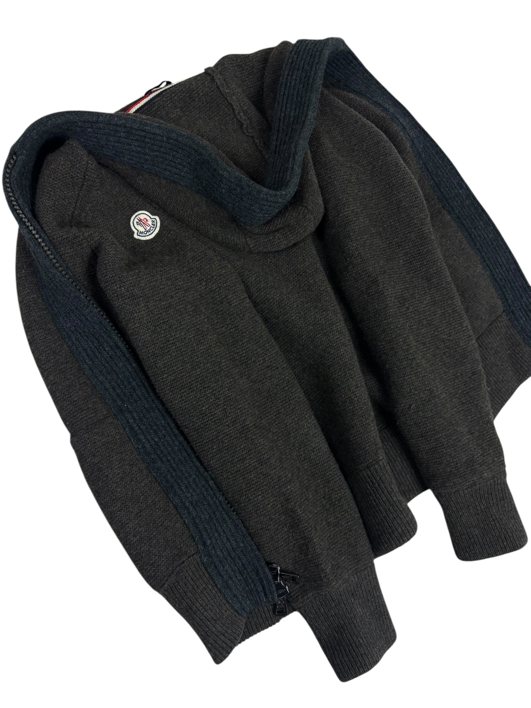 Cardigan Moncler kaki / gris taille M - Logo et étiquette