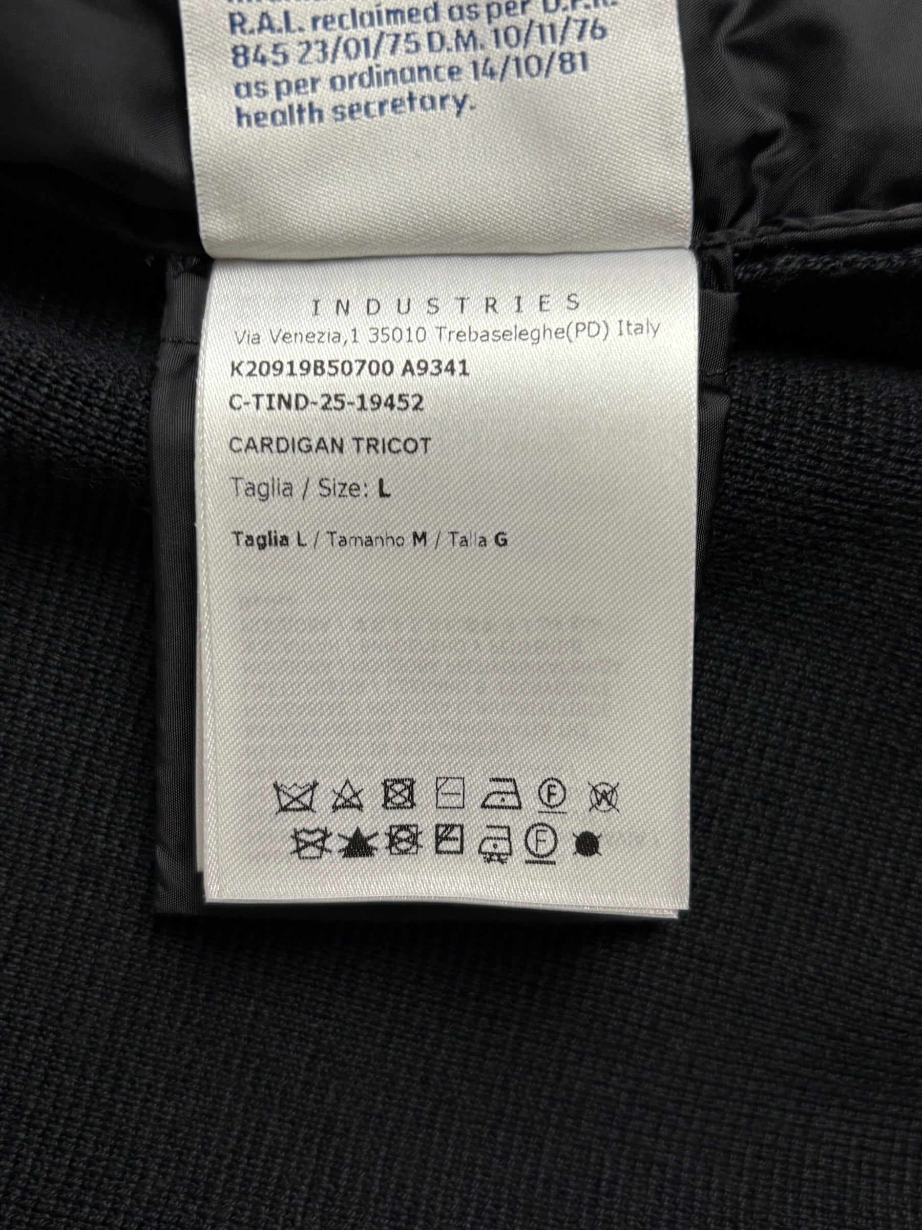 Cardigan Moncler noir taille L - Vue côté