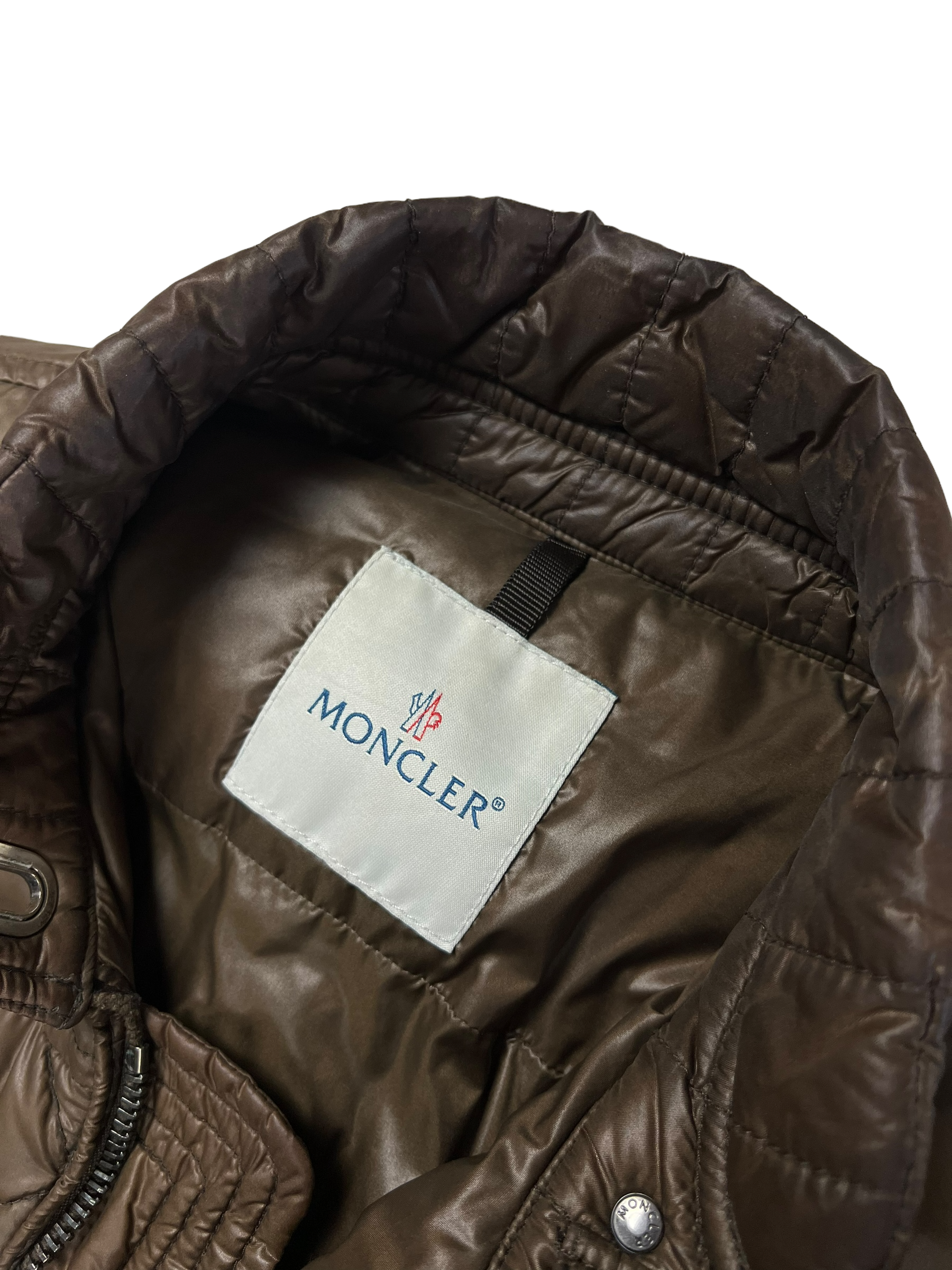 Doudoune Moncler marron taille M - Détail