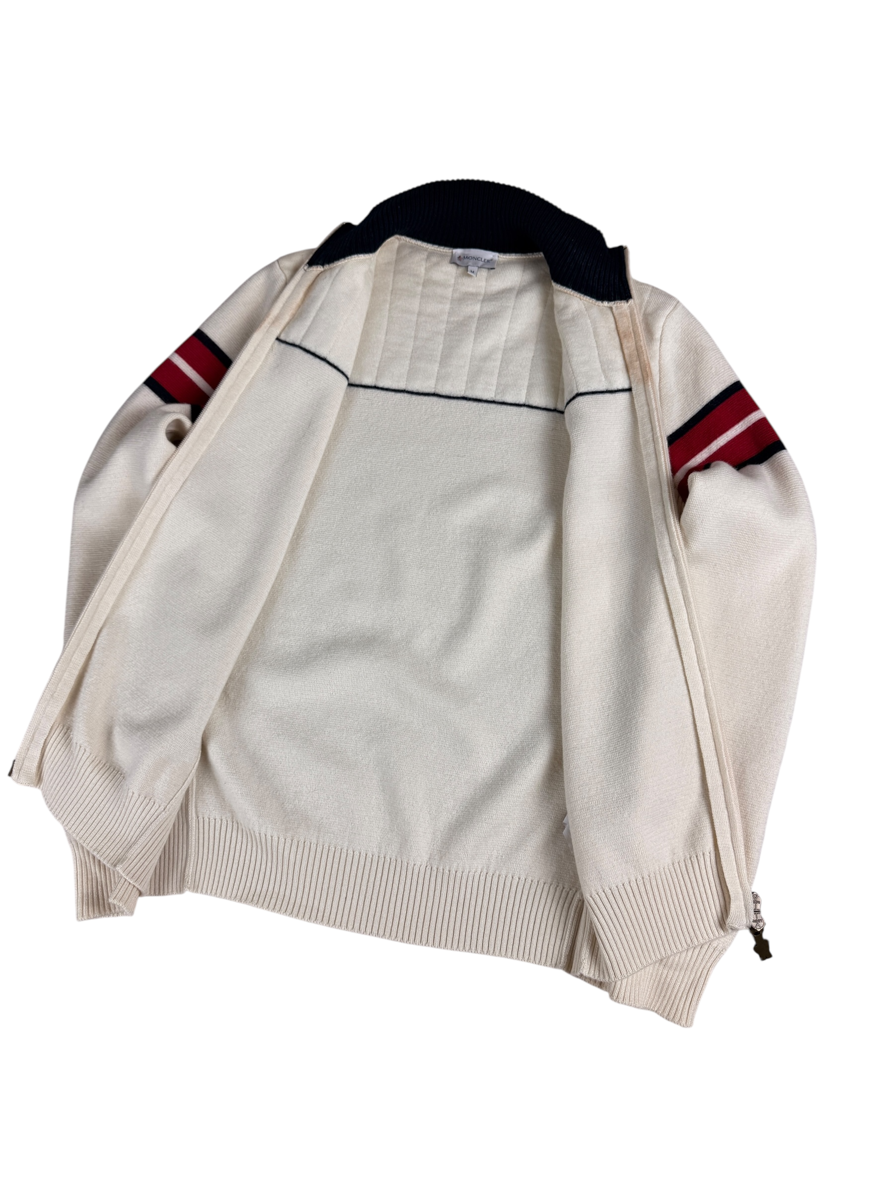 Gilet Moncler crème taille M - Logo et étiquette
