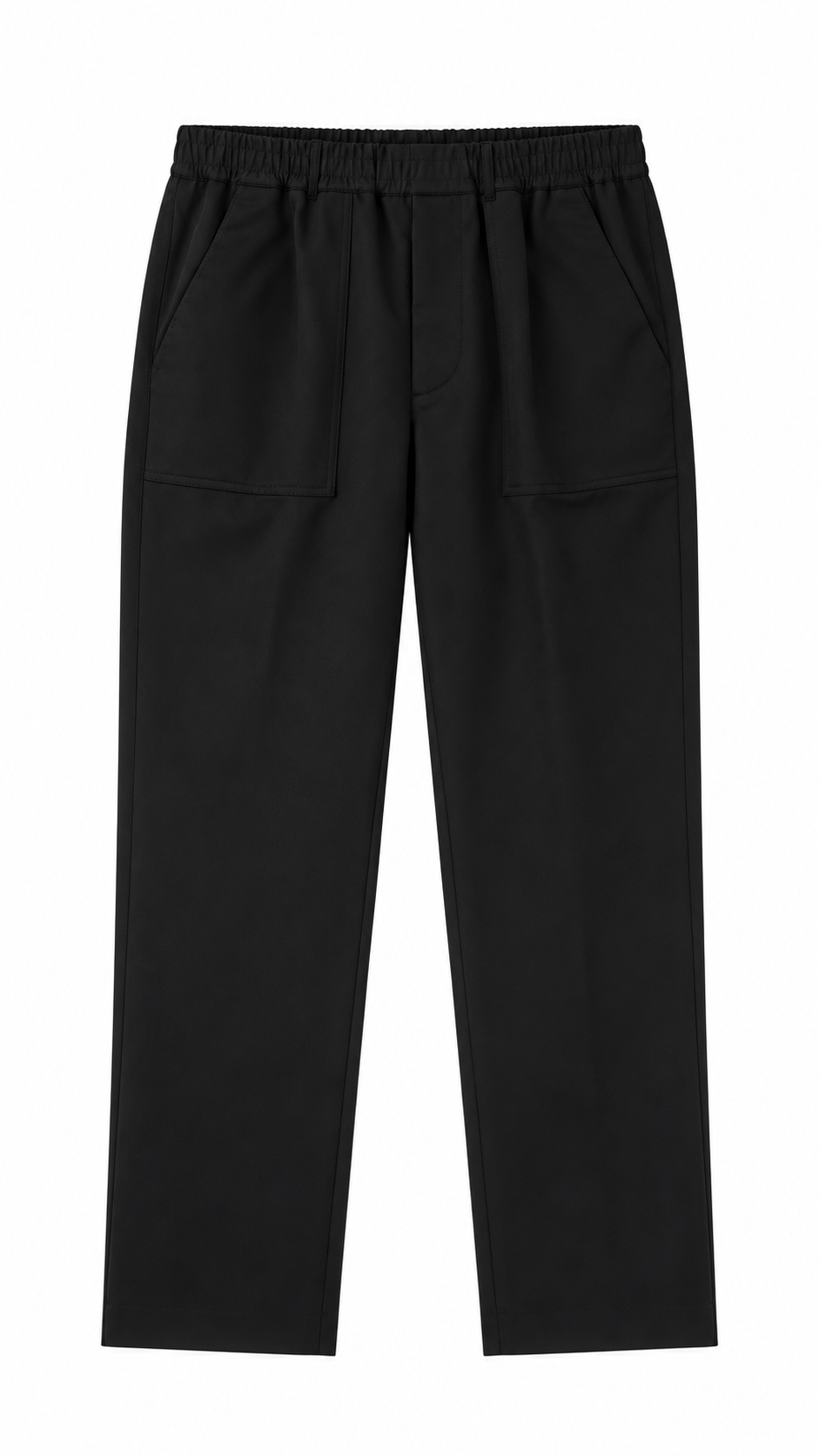 Pantalon Moncler à Taille Élastiquée en Laine Vierge noir taille 46, neuf — vue 1