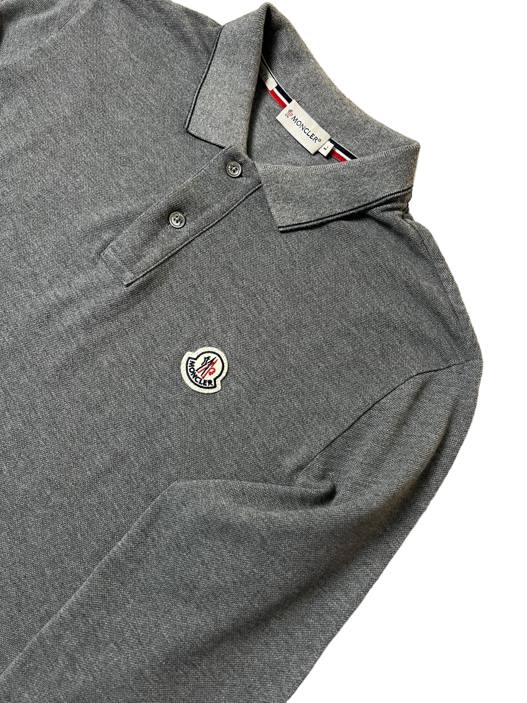 Polo Moncler gris taille L - Vue de dos