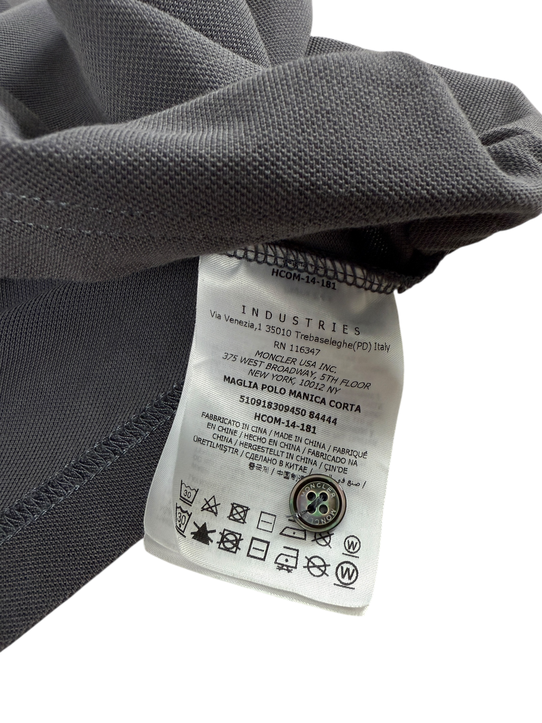 Polo Moncler gris taille M - Vue côté